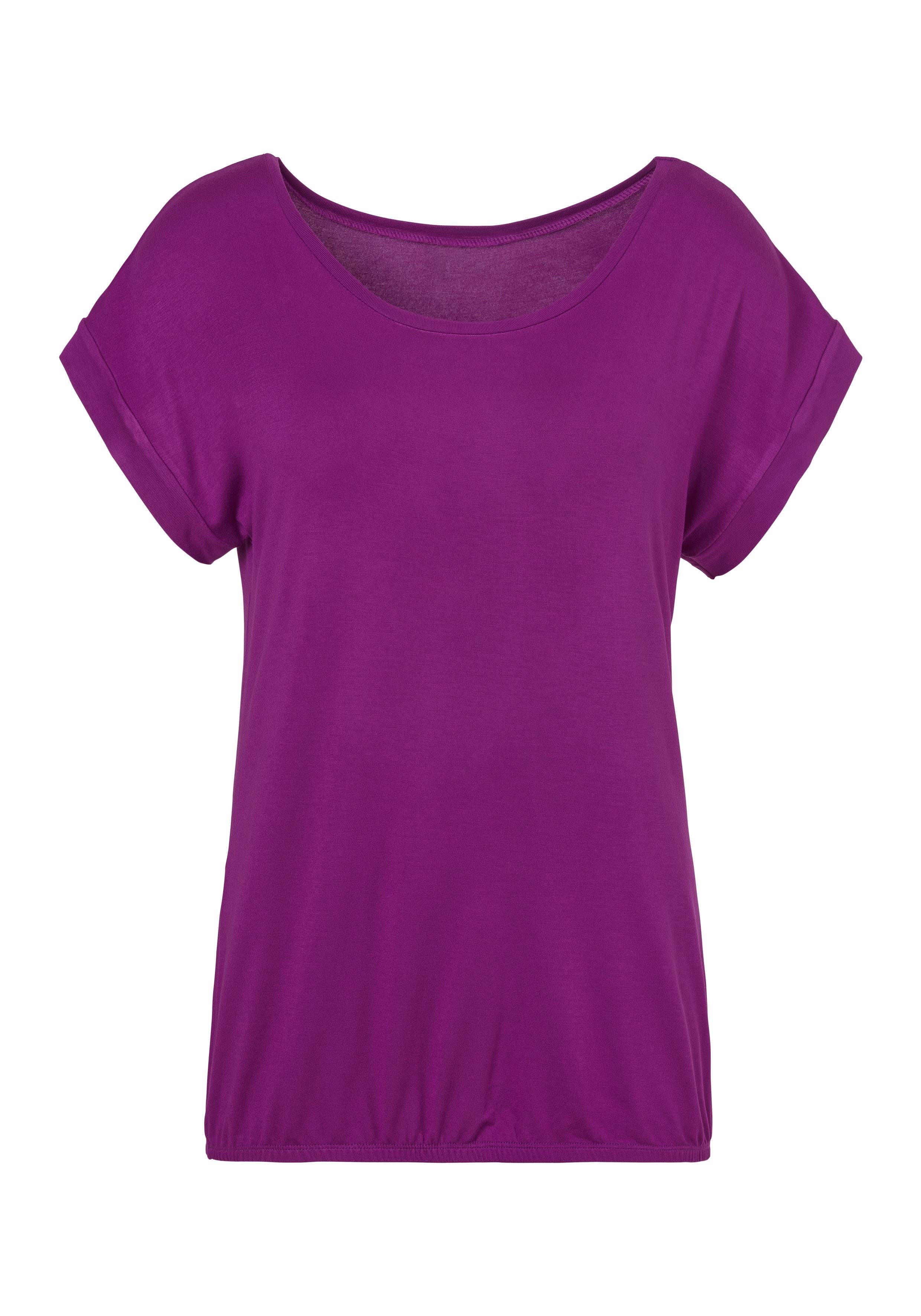 Vivance Shirt met korte mouwen Met elastiek in de band van zachte viscose-stretch