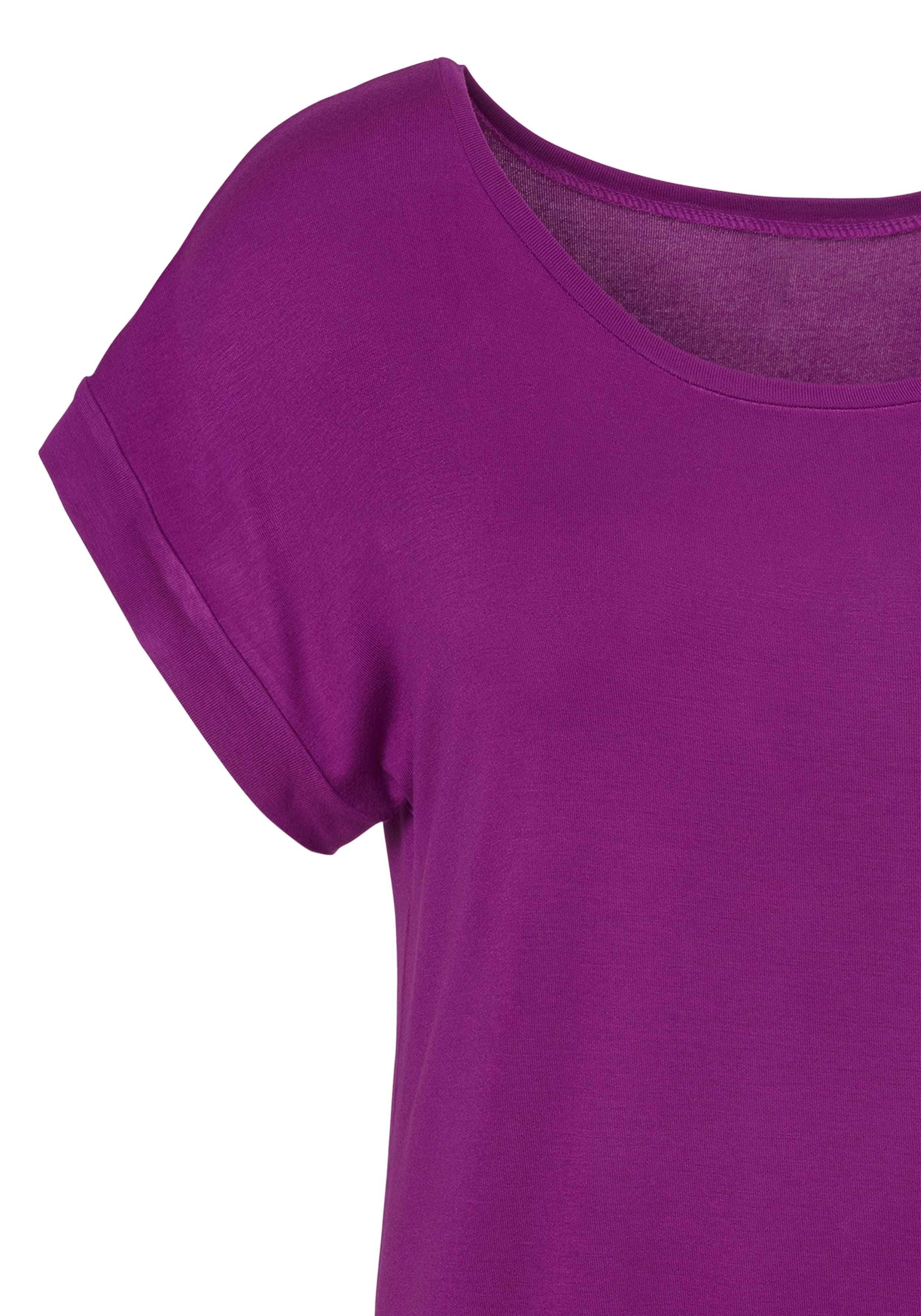 Vivance Shirt met korte mouwen Met elastiek in de band van zachte viscose-stretch