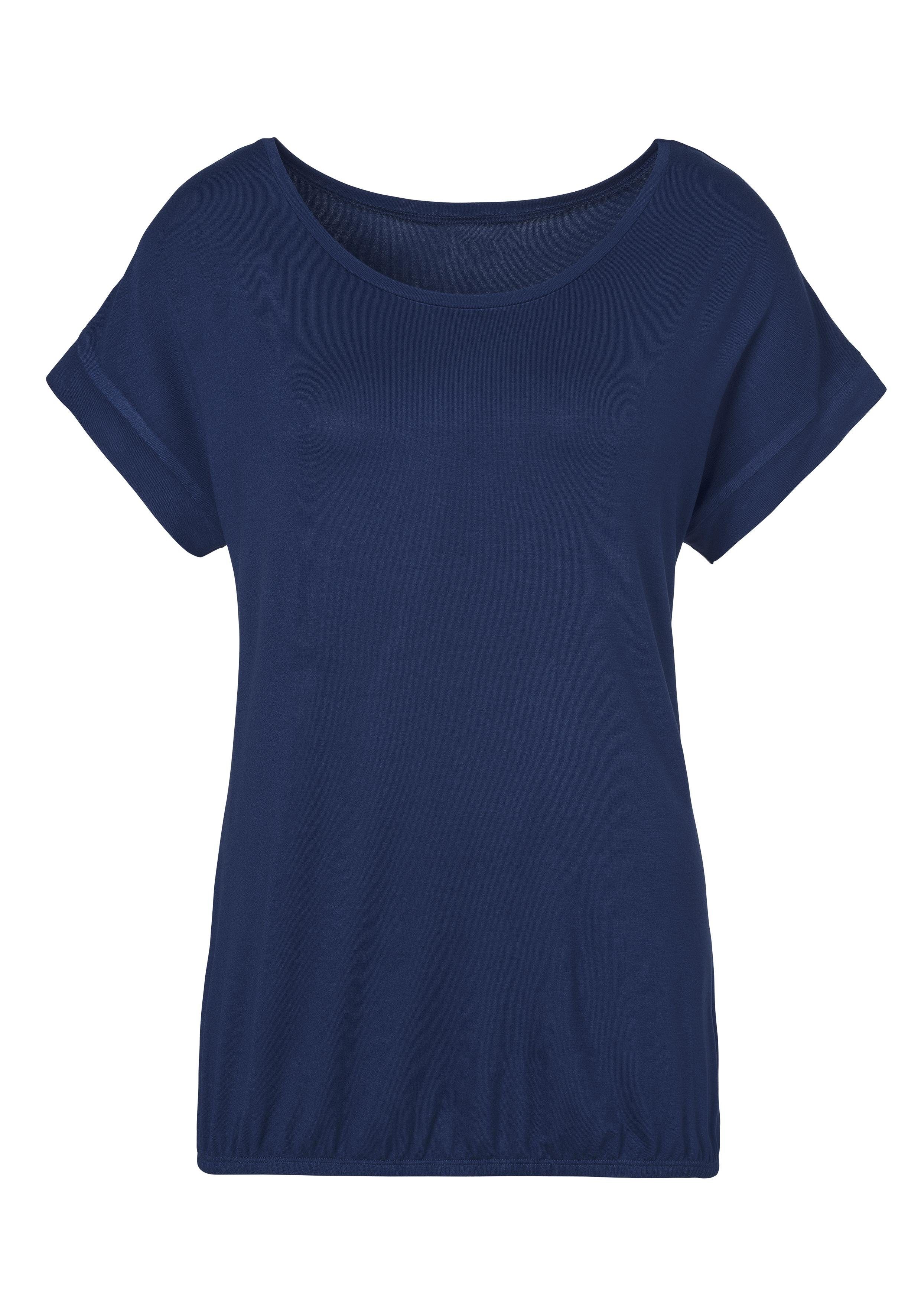 Vivance Shirt met korte mouwen Met elastiek in de band van zachte viscose-stretch