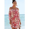 s.oliver red label beachwear strandjurk met bloemenprint roze