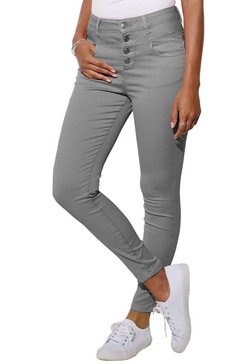 lascana high-waist jeans van superstretch-kwaliteit grijs