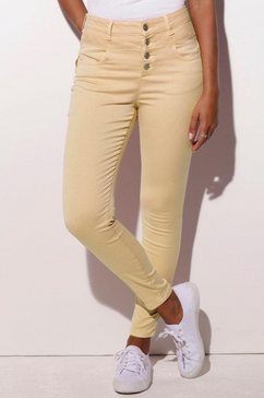 lascana high-waist jeans van superstretch-kwaliteit geel