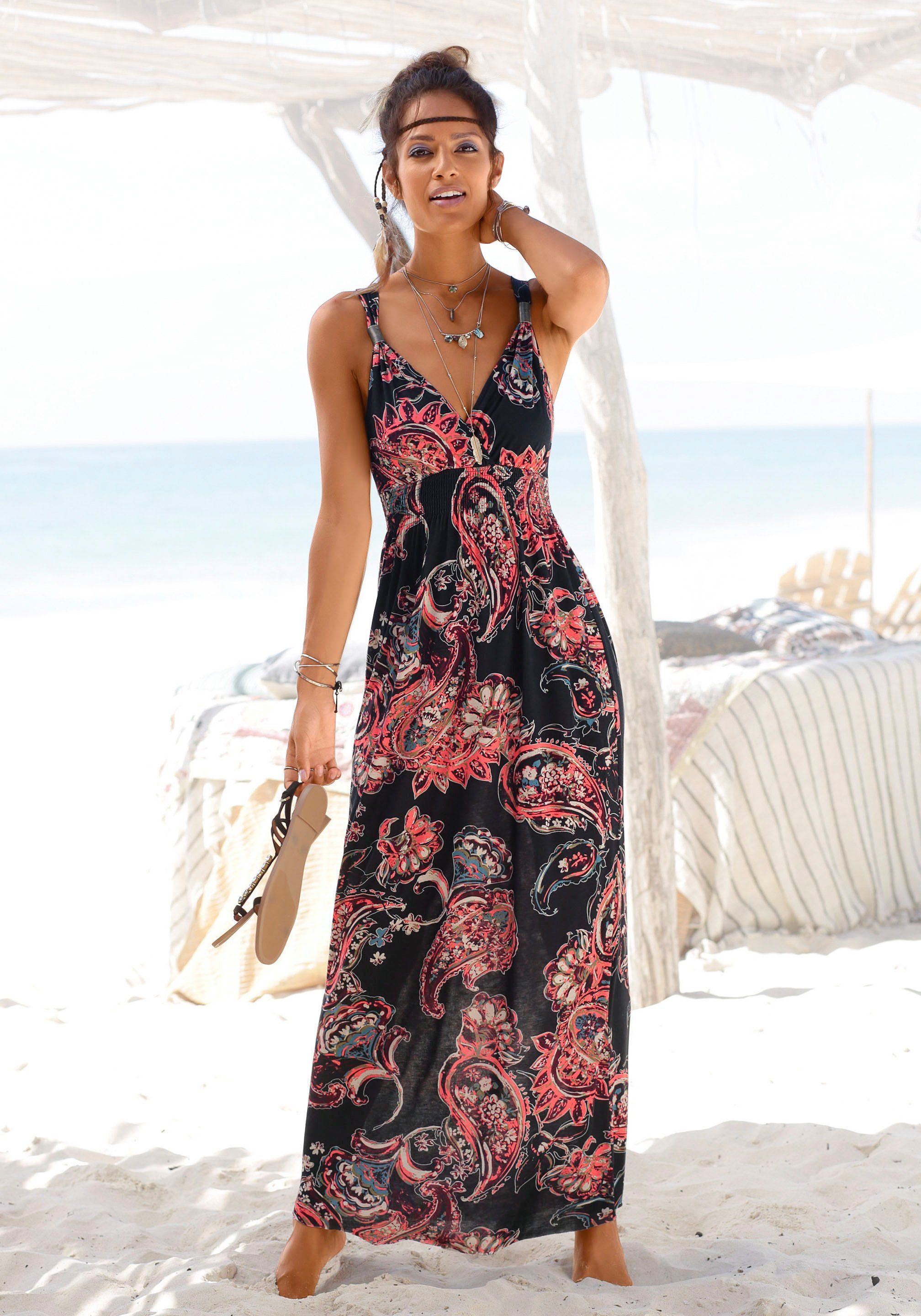 Mode Jurken Maxi-jurken vacanze italiane Maxi-jurk volledige print casual uitstraling 