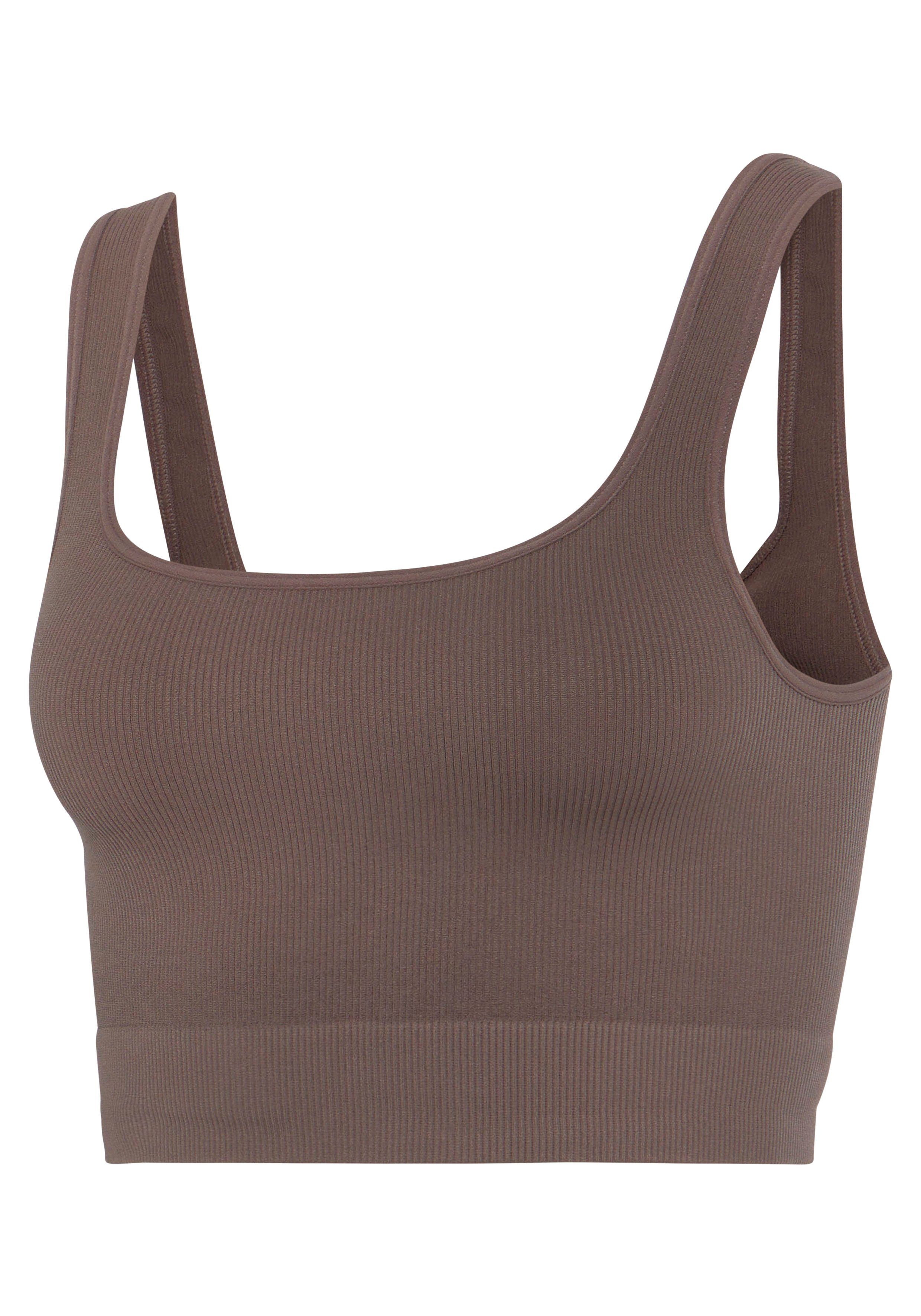 Lascana Crop-top - Seamless Top Naadloos top met ribstructuur
