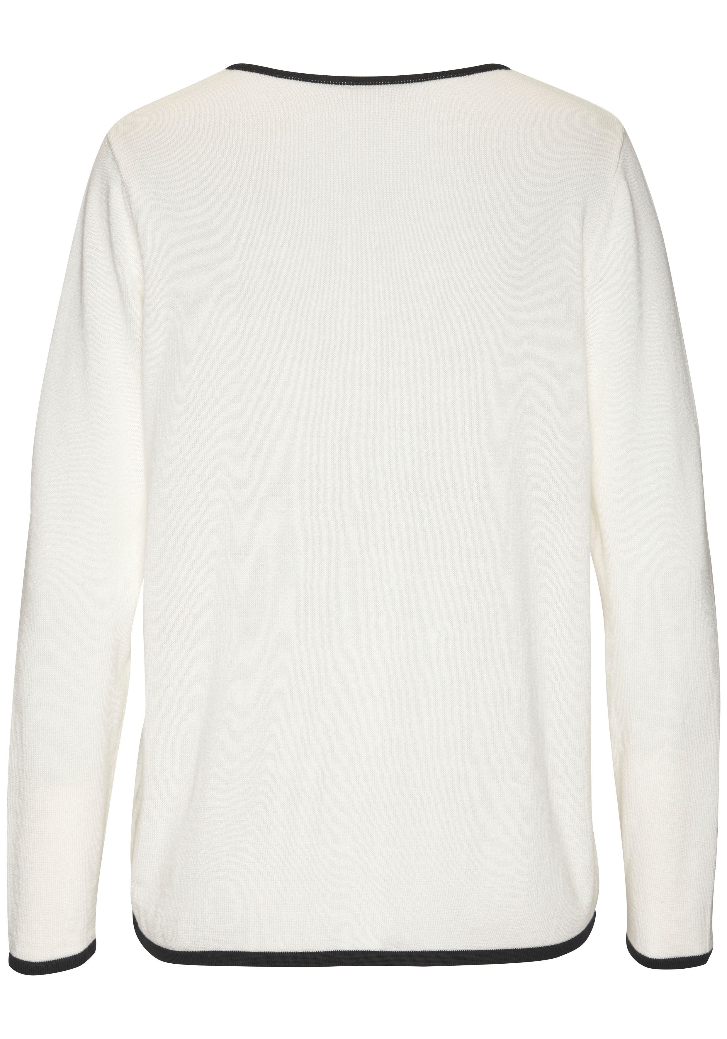 Vivance Trui met V-hals met contrastranden, casual