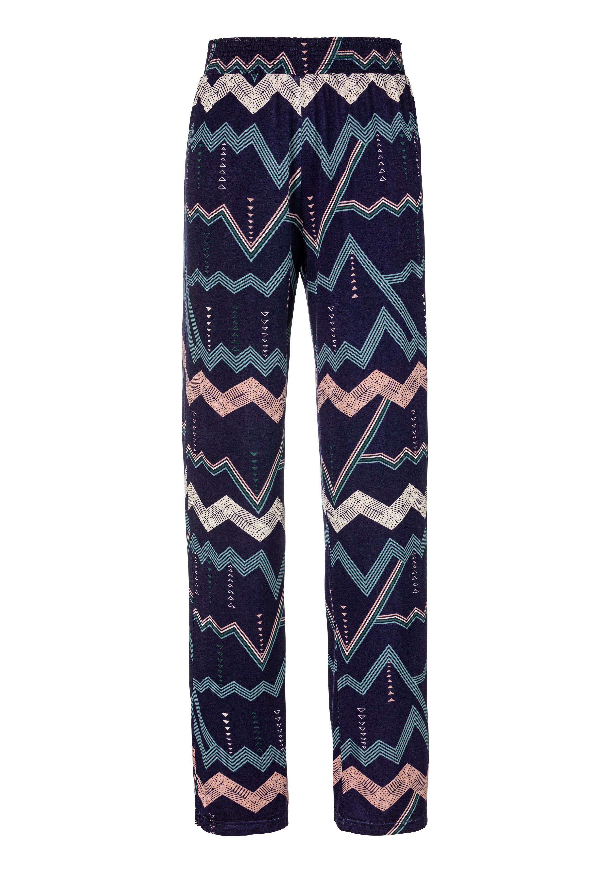 Lascana Pyjamabroek met grafisch zigzagmotief