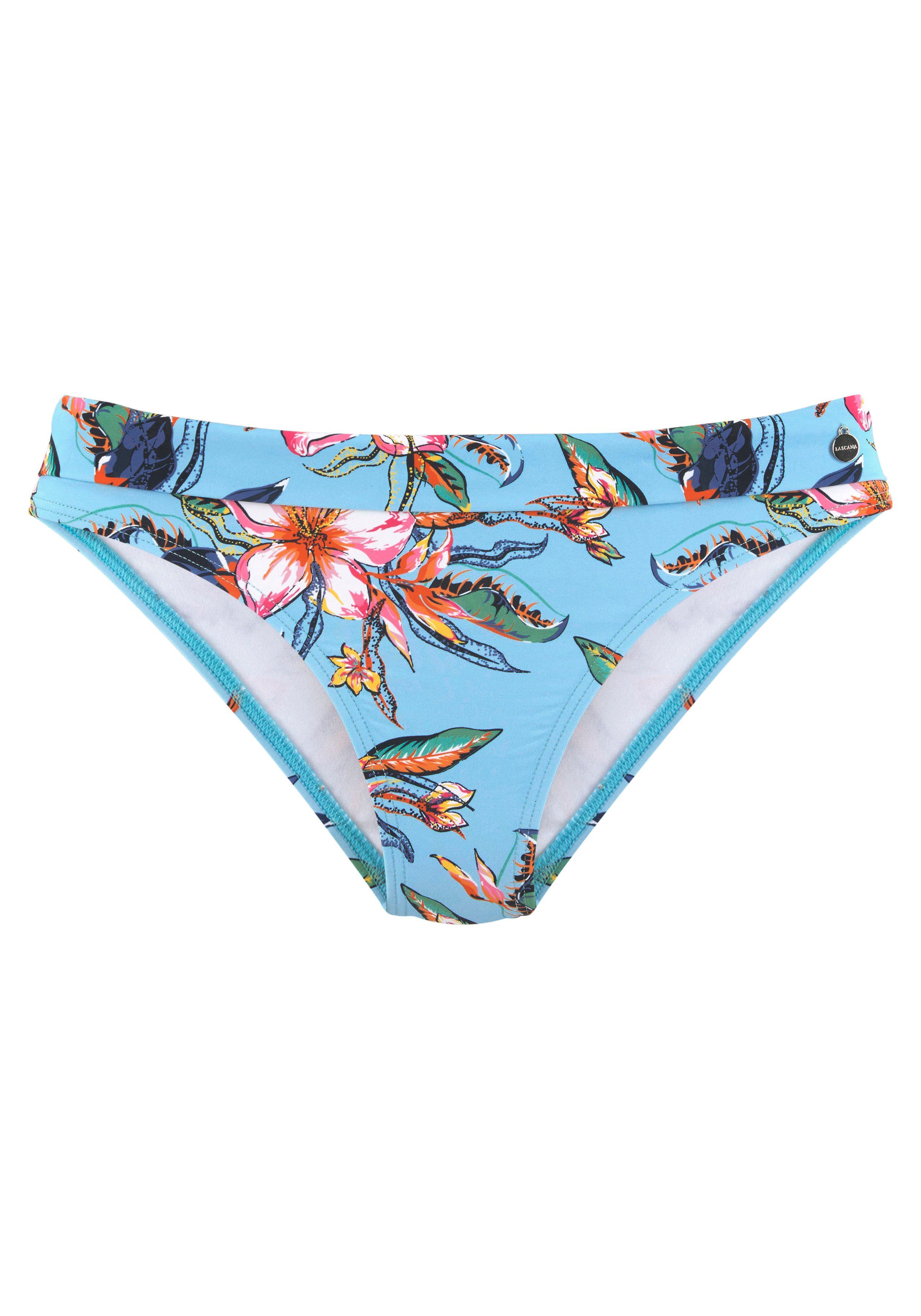 Lascana Bikinibroekje MALIA met omslagband met tropische print