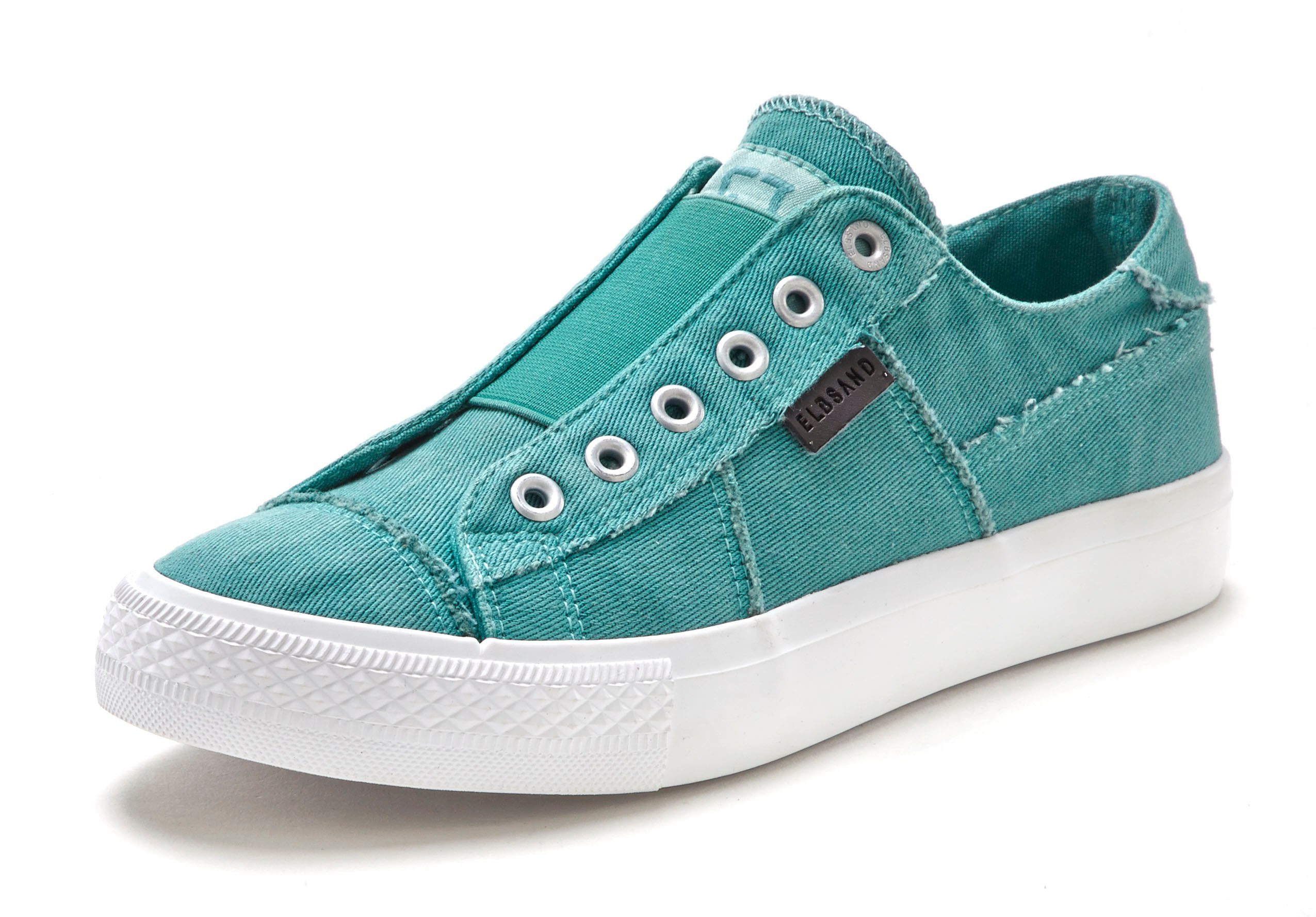 Elbsand Slip-on sneakers uit textiel, comfortabele elastische inzet, lage schoen, casual schoen, slipper