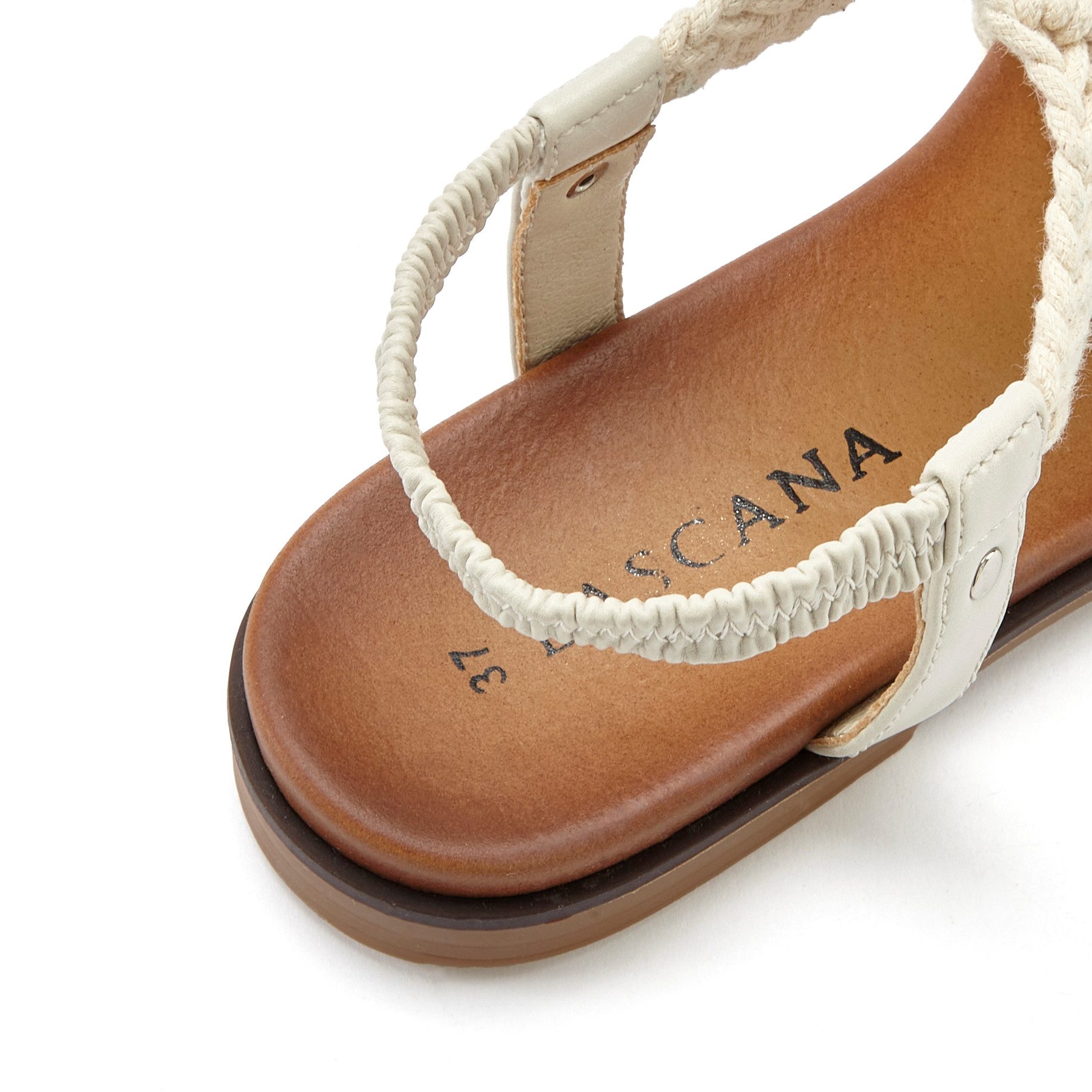 Lascana Sandalen Zomerschuh, open schoen, pantoffel, in trendy haaklook en glinsterende details