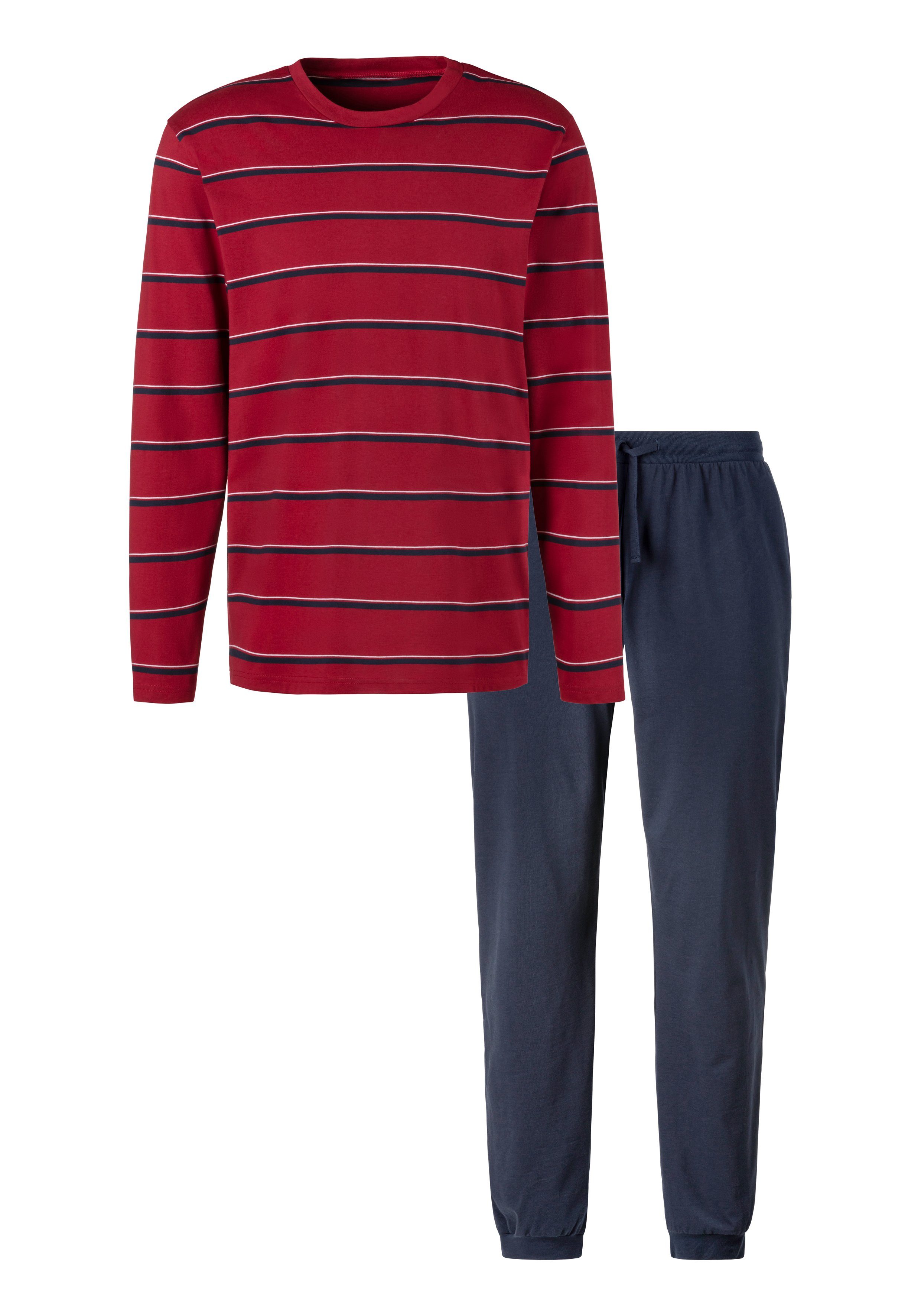 H.I.S Pyjama Pyjama met garenverfde strepen (2-delig, 1 stuk)