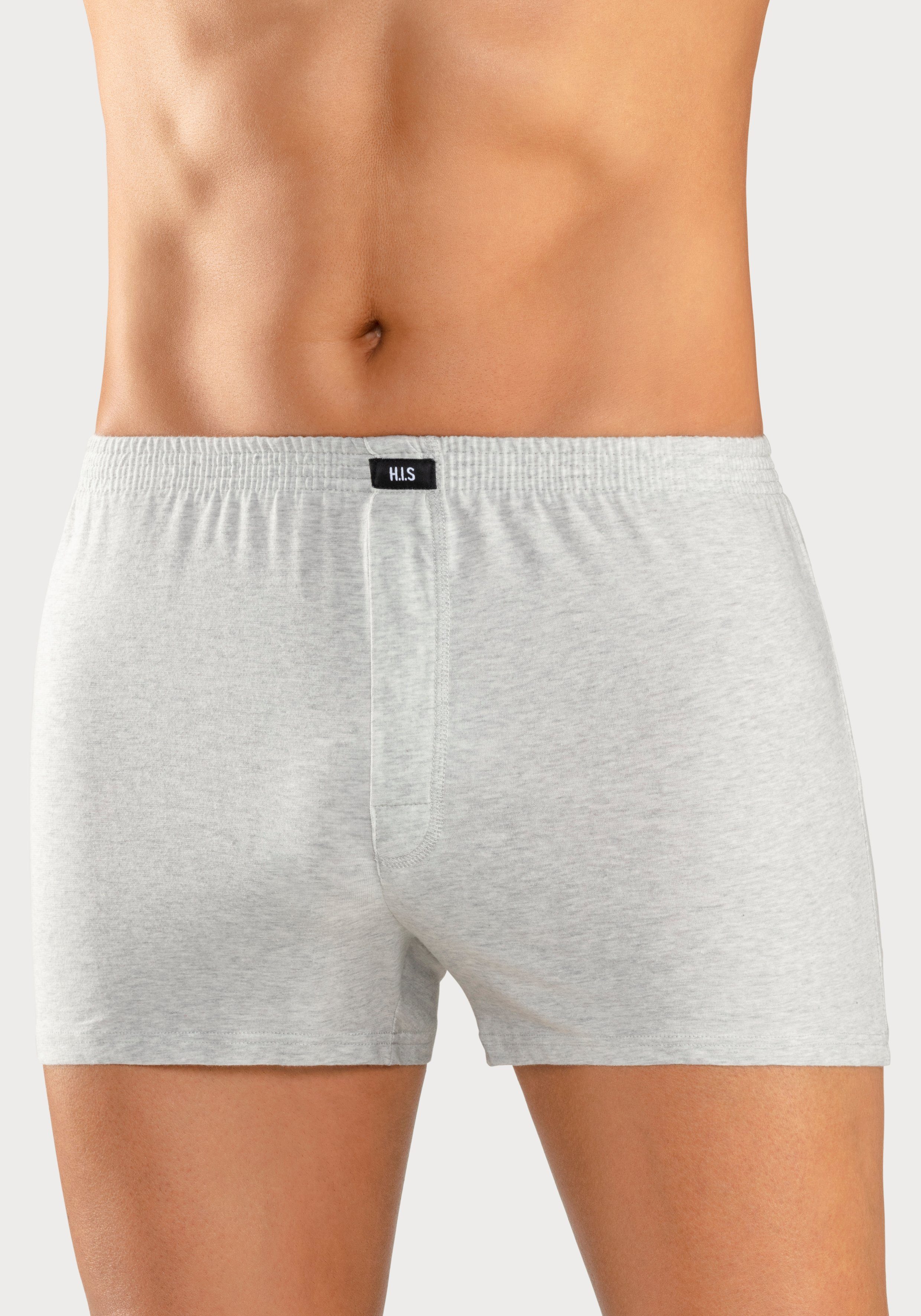 H.I.S Wijde boxershort van zacht single-jerseymateriaal (set, 2 stuks) heren maat XXXL grijs