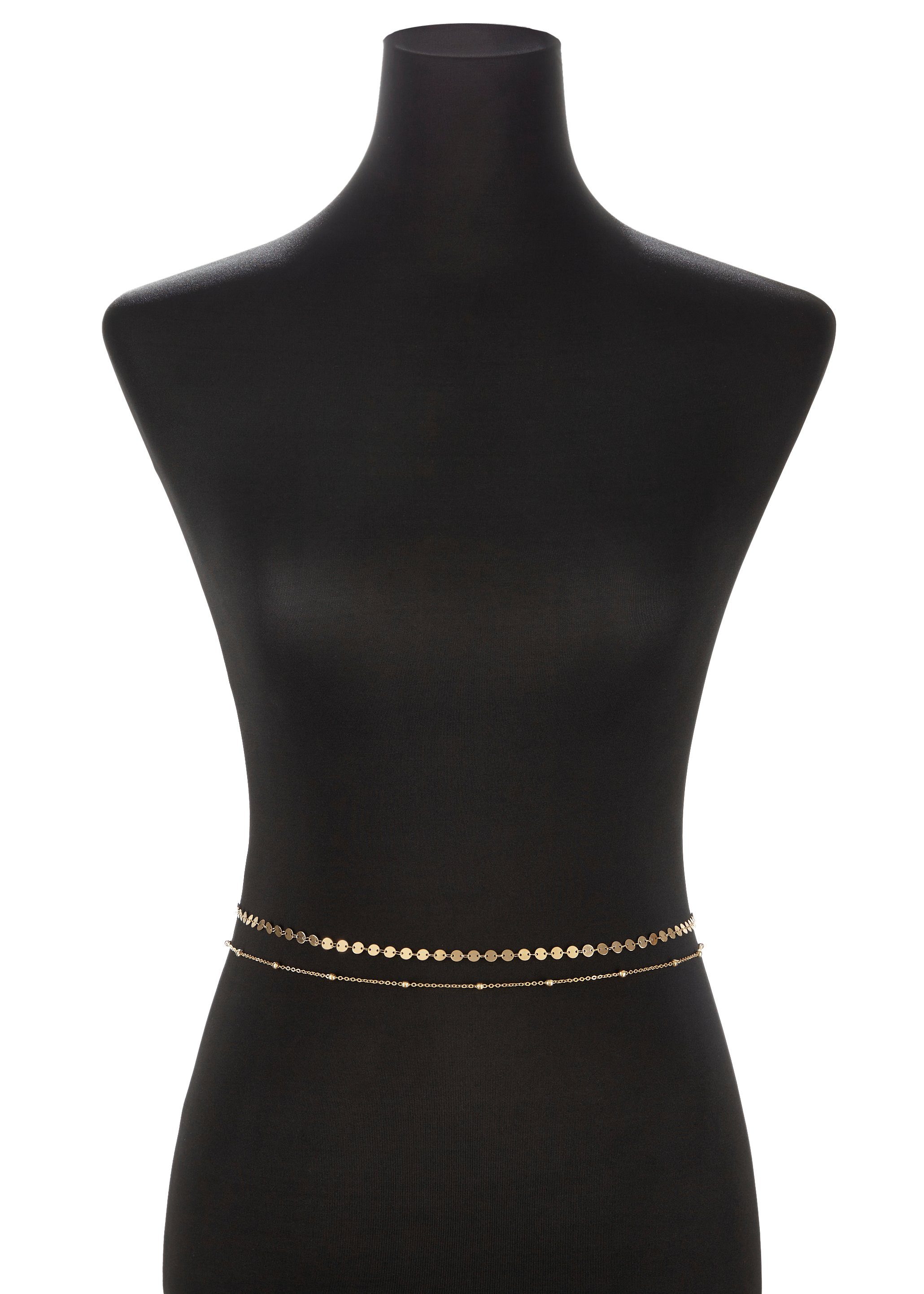 Lascana Buikketting set in 2-delige set, tailleketting, gelaagde lichaamsketting, strandaccessoire (2-delig)