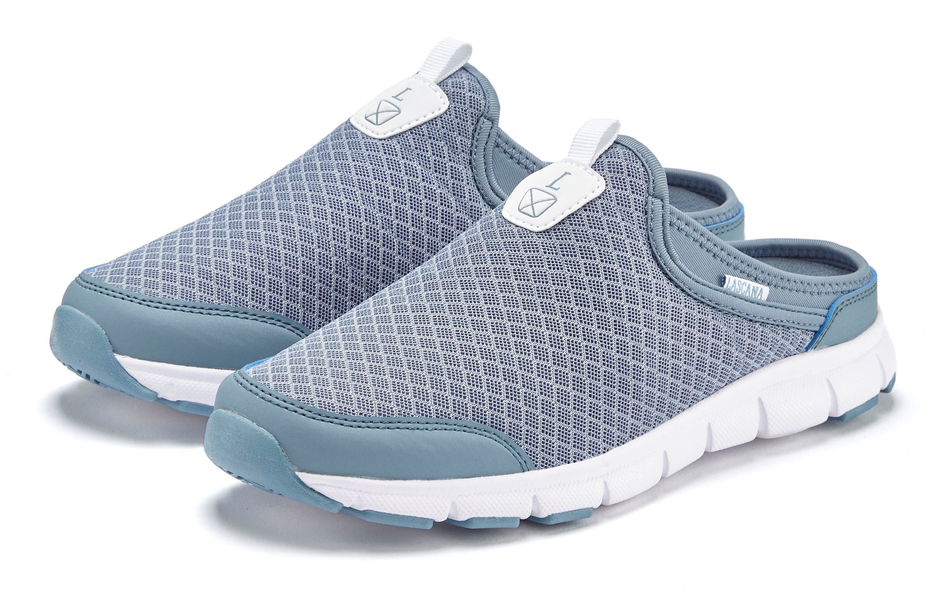 Lascana Slip-on sneakers Lage schoen, vrijetijdsschoen, sabot, clogs van licht mesh-materiaal