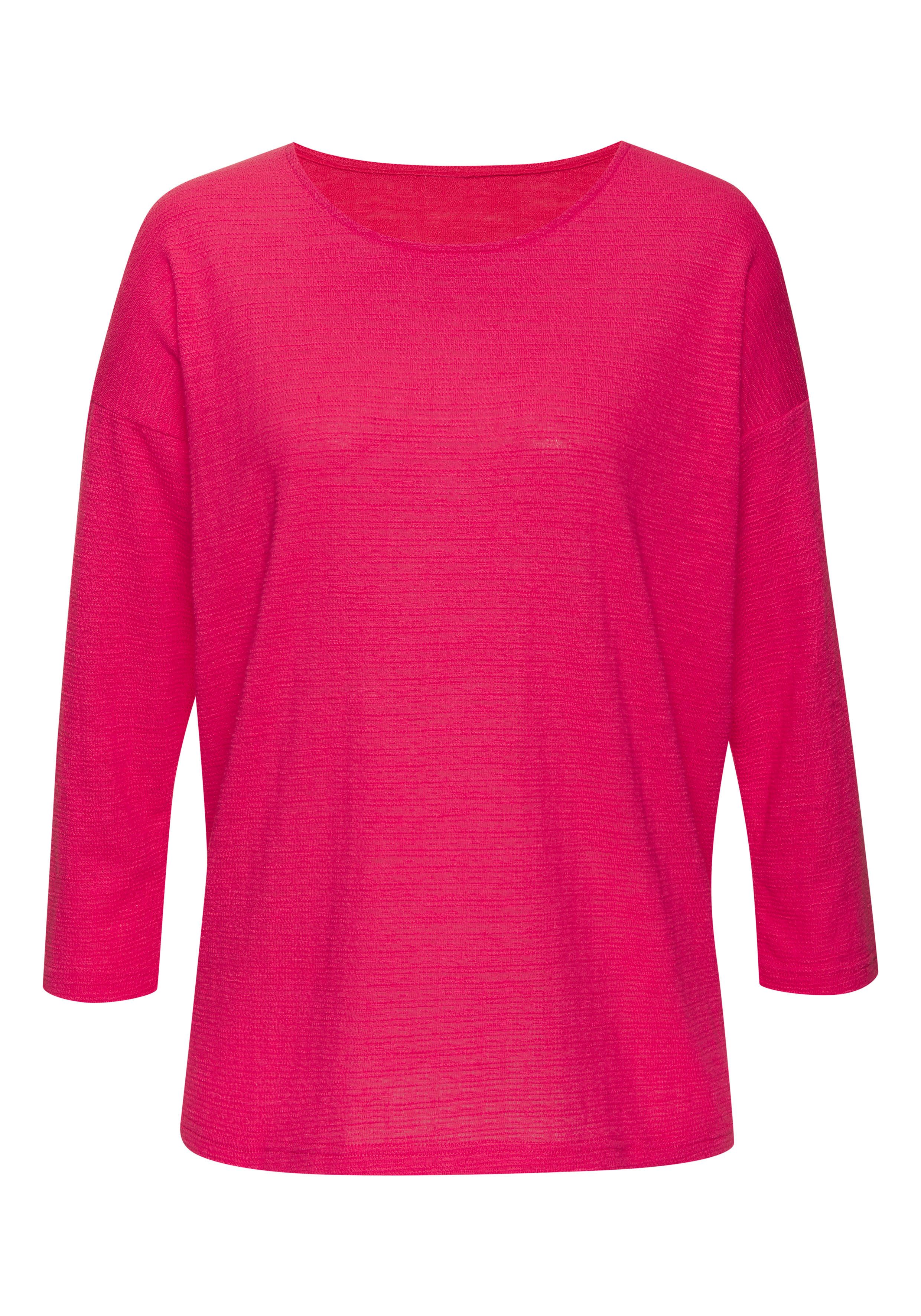 Vivance Shirt met lange mouwen Met modieuze structuur van kreukvrije kwaliteit met katoen shirts maat 44/46 rood