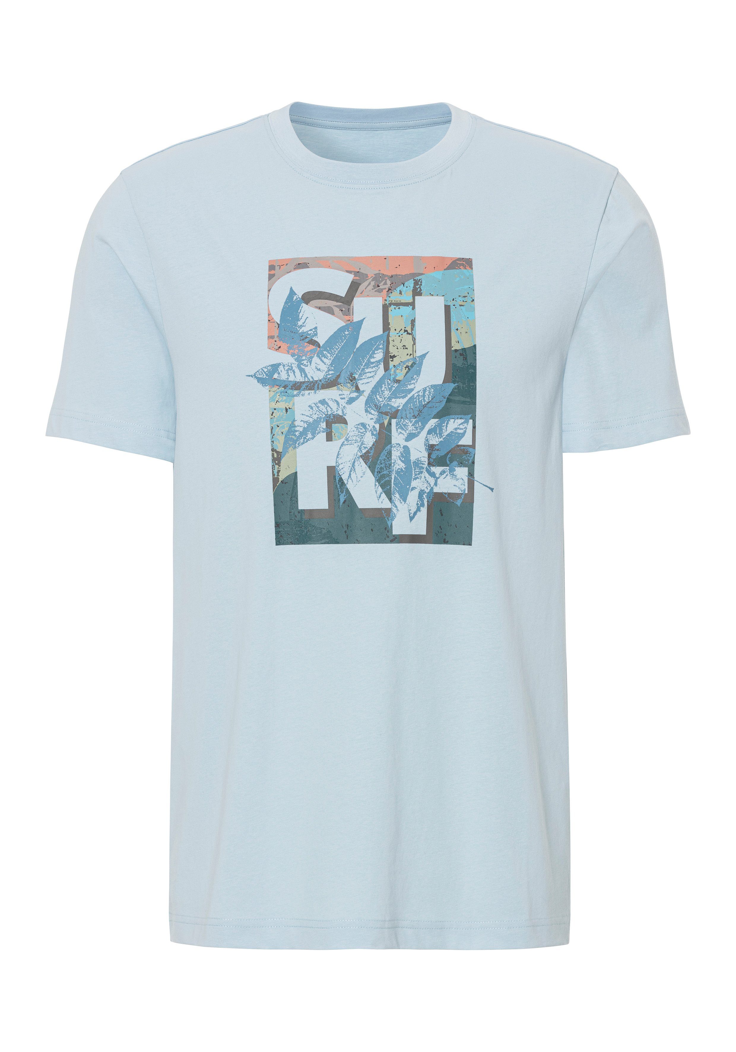 John Devin T-shirt Ronde hals shirt met surf-print van 100% katoen