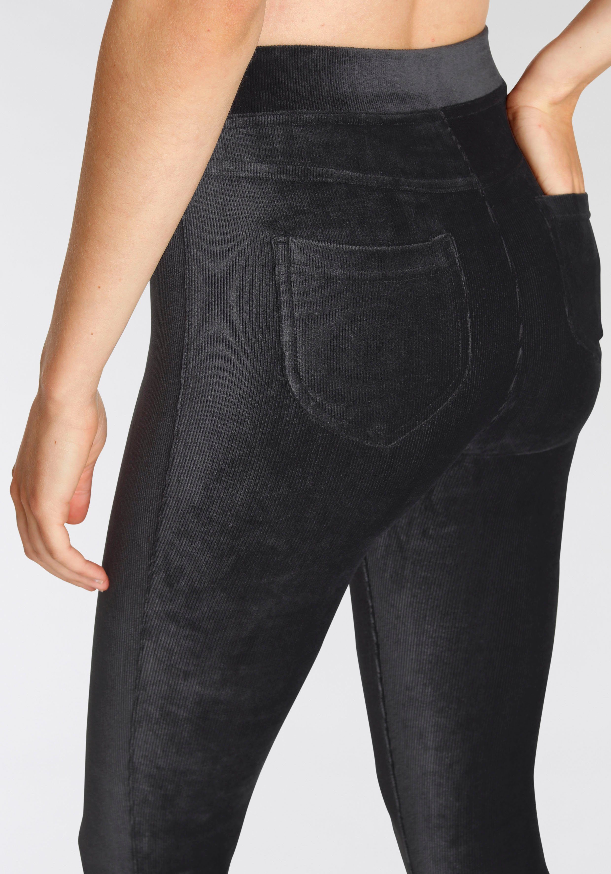 Lascana Legging uit zacht materiaal in cordlook, loungewear