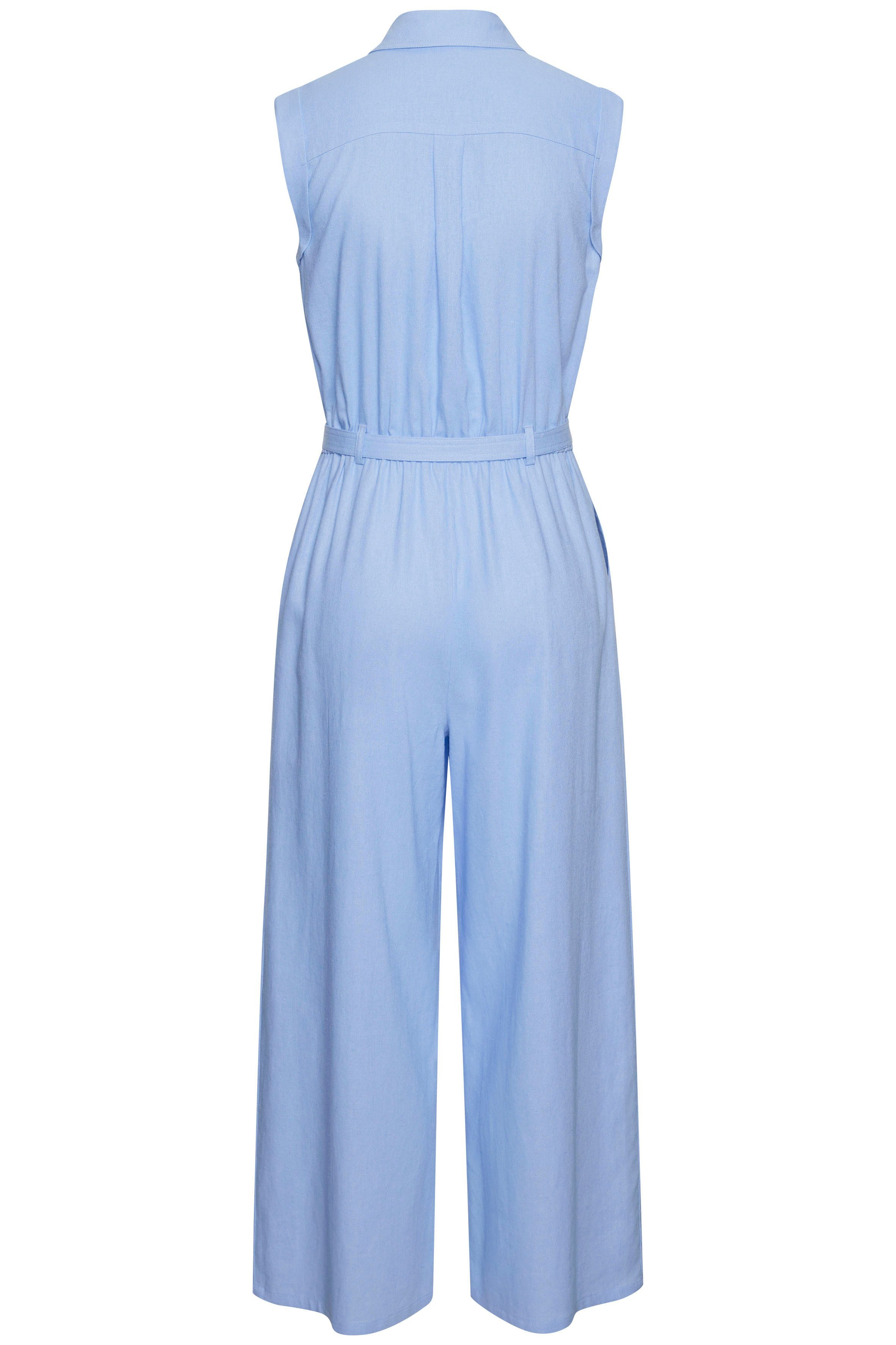 Buffalo Jumpsuit van linnenmix, zomerse jumpsuit met zakken (Met een bindceintuur)