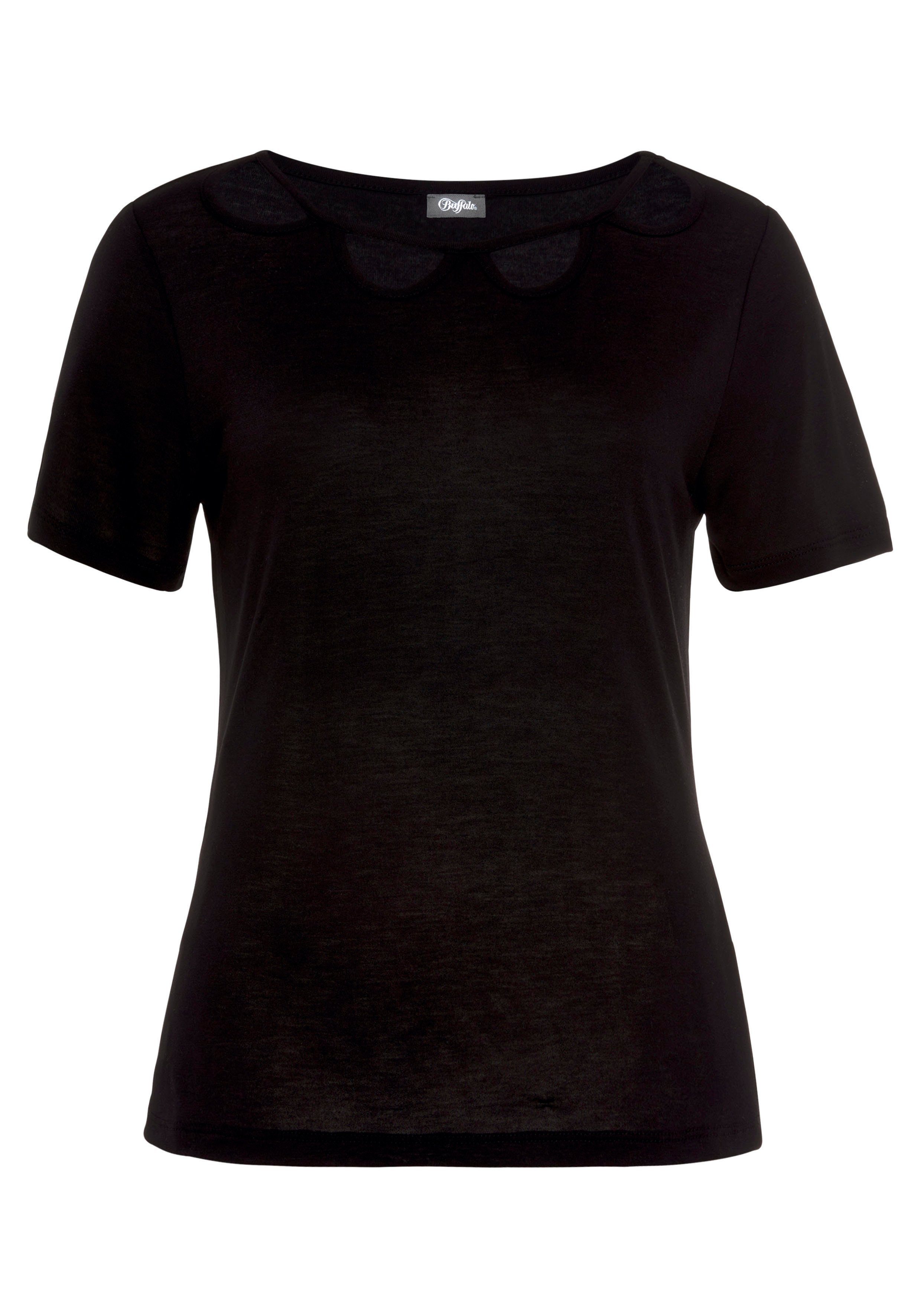 Buffalo Shirt met korte mouwen met cut-outs aan de voorkant, t-shirt, losse pasvorm