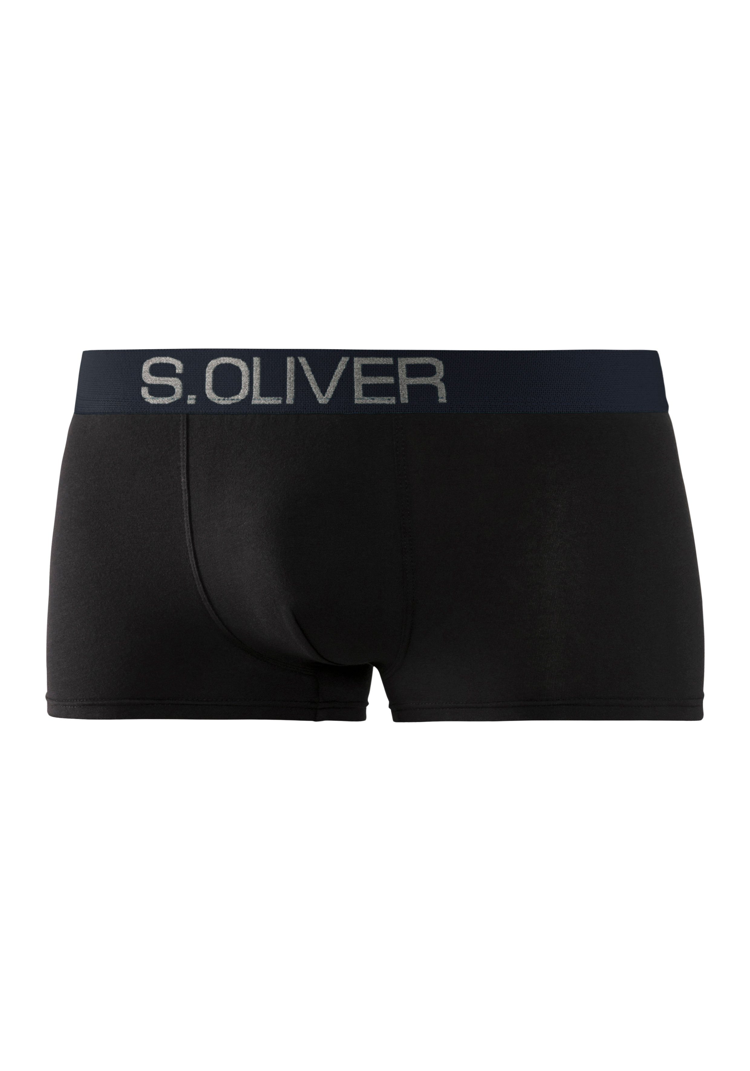s.Oliver RED LABEL Beachwear Hipster strak zittende boxershorts voor heren van katoenmix (set, 4 stuks)