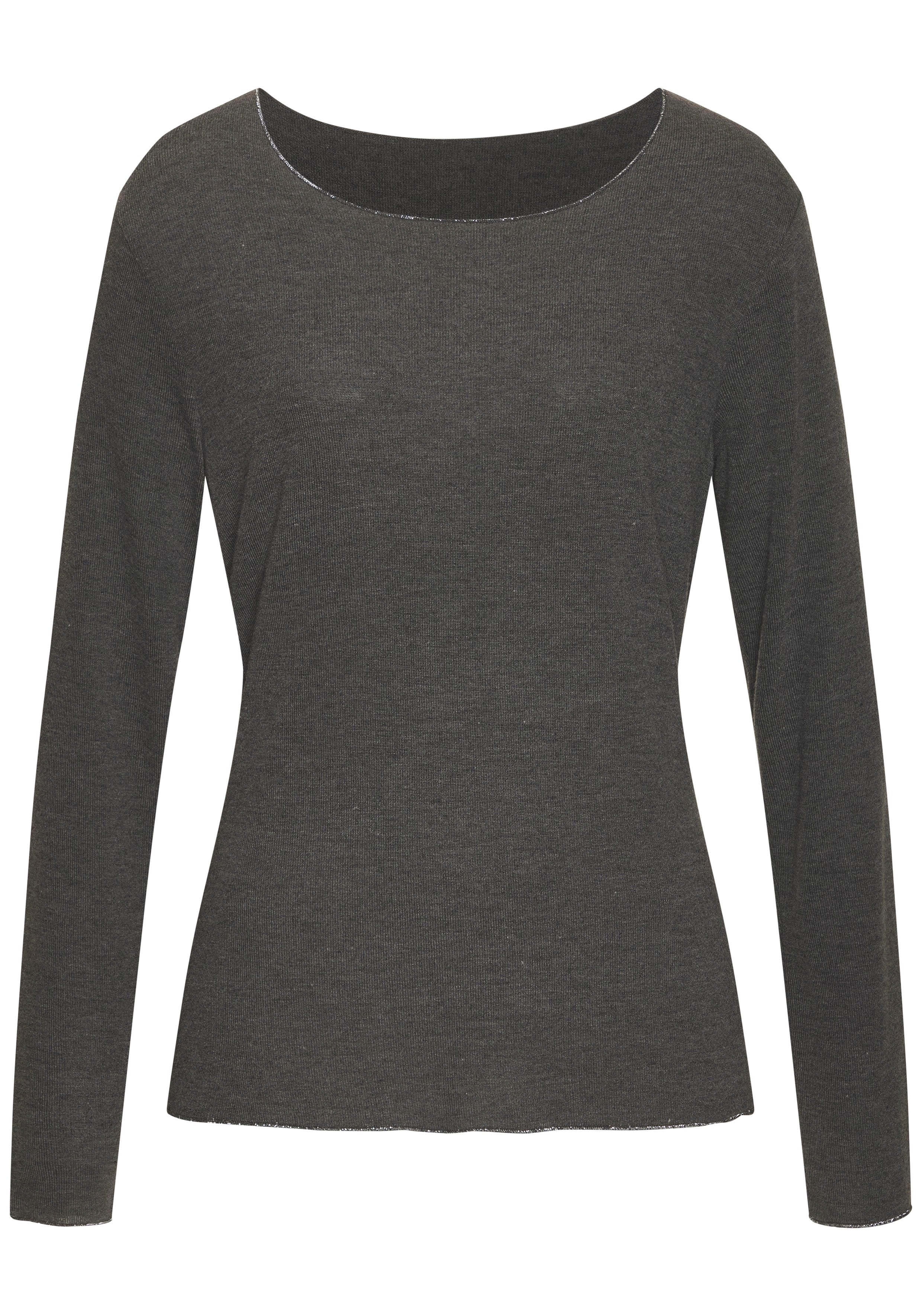 Lascana Shirt met lange mouwen Met fijne glinsterende afwerking