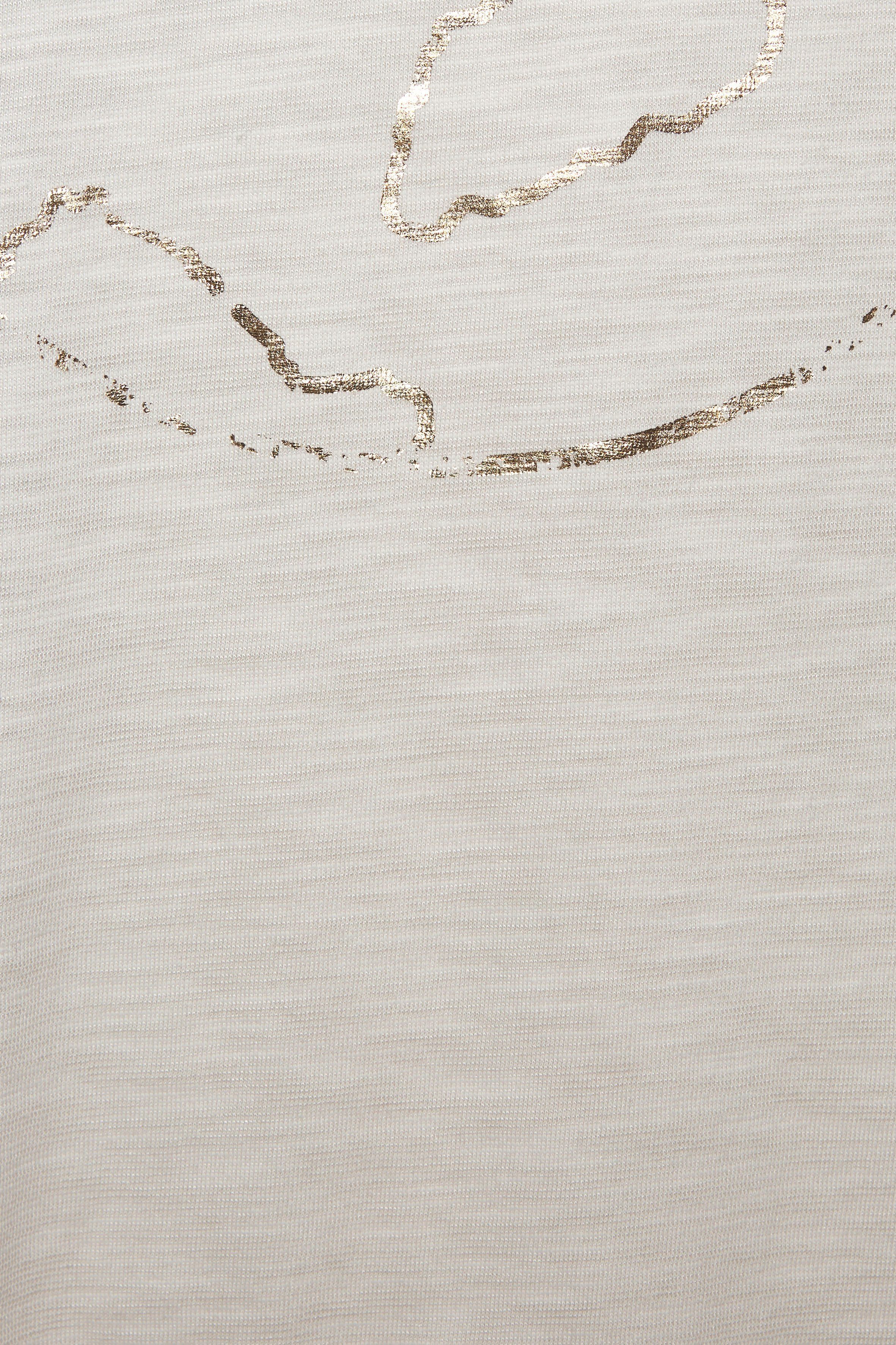 Vivance Shirt met ronde hals Met goudkleurige glanzende frontprint (1-delig)