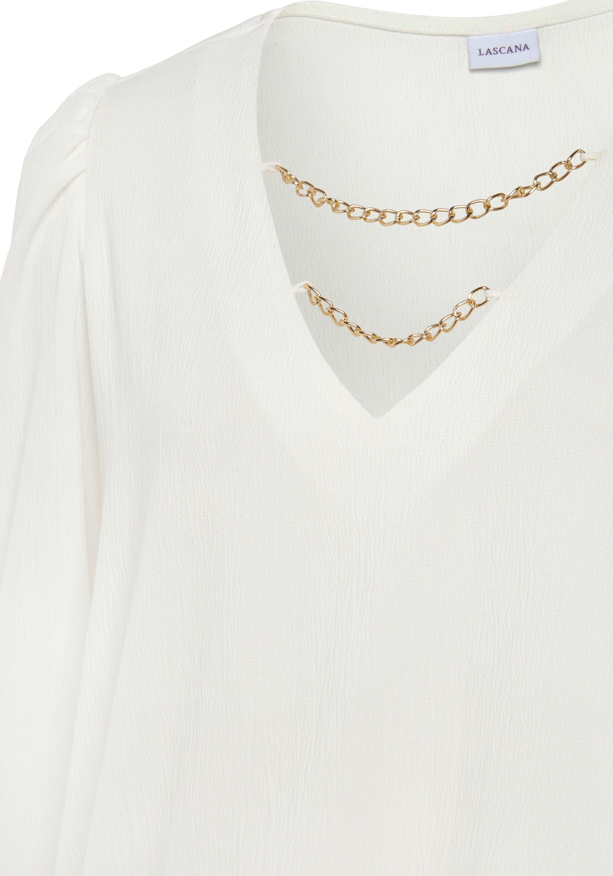 Lascana Blouse zonder sluiting met kettingdetails, elegante damesblouse, modieus, feestelijk