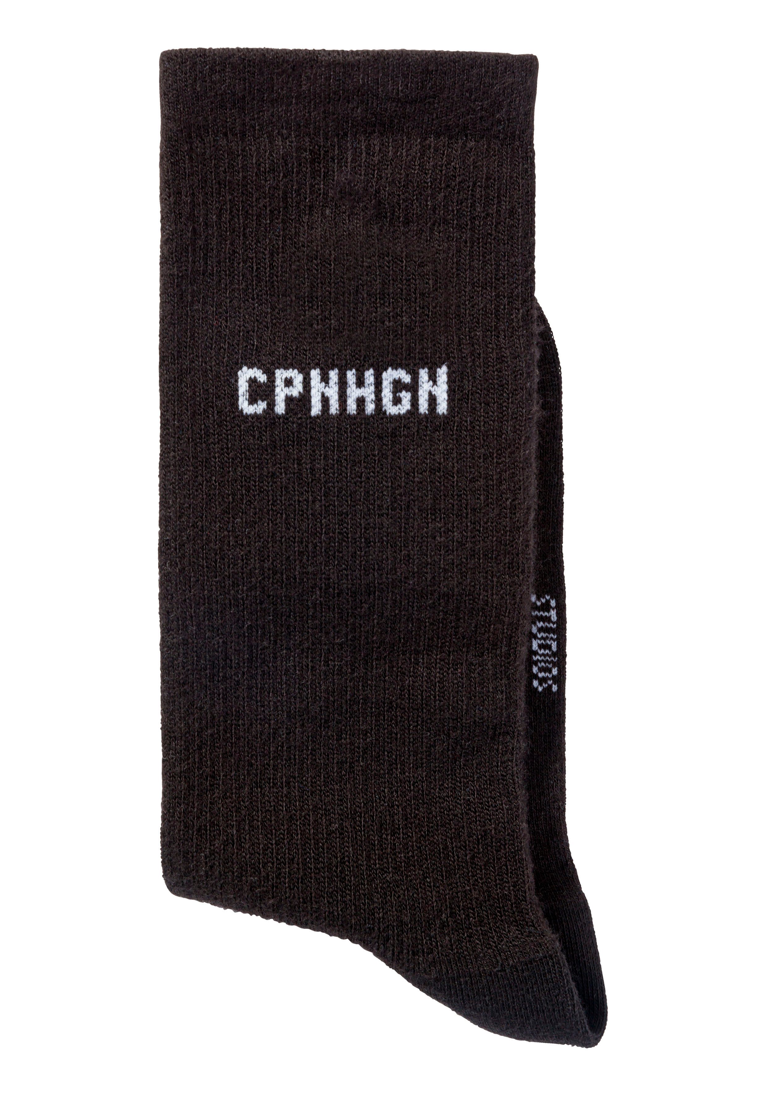 Copenhagen Studios Basic sokken met ribstructuur en borduursel (set, 3 paar)