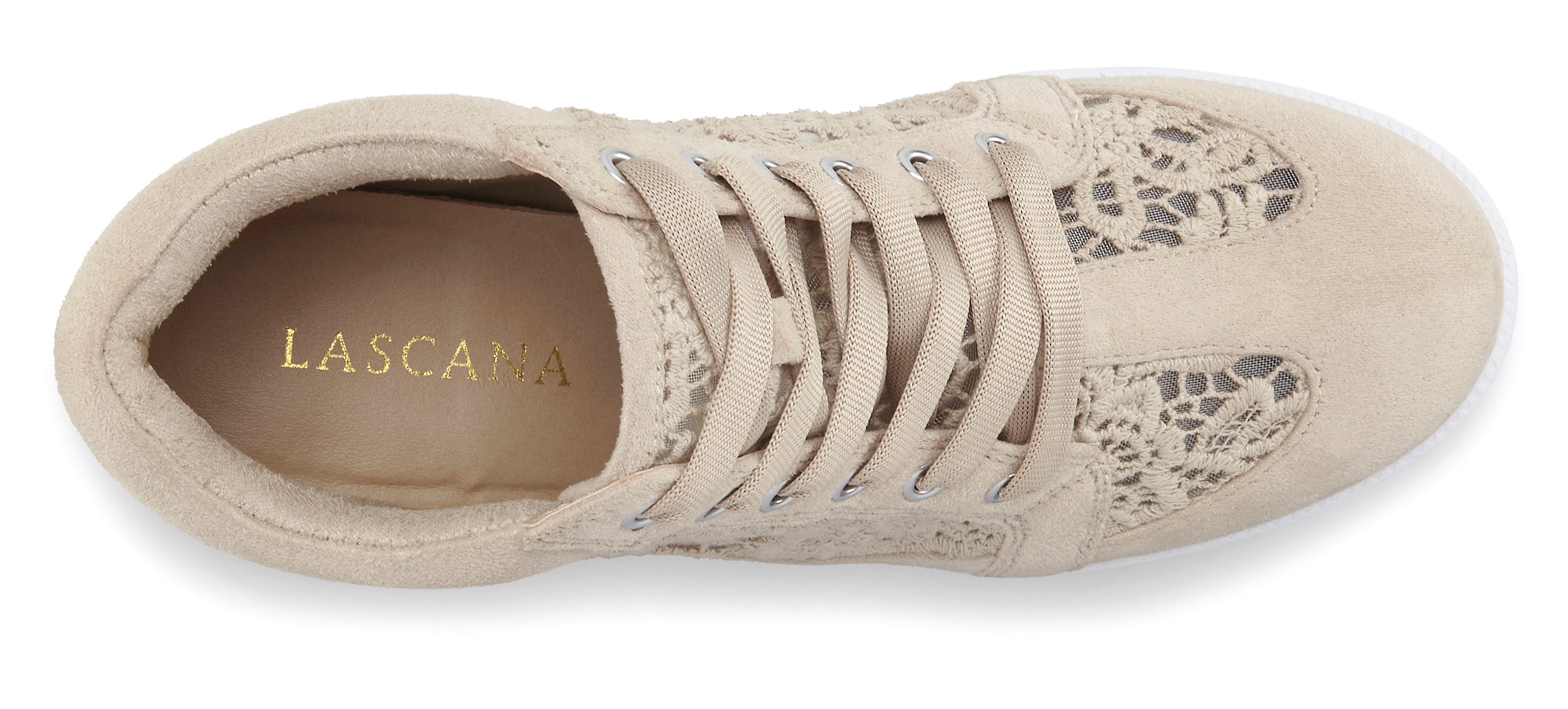Lascana Sneakers Vrijetijdsschoen, met ingesloten sleehak en puntdetails