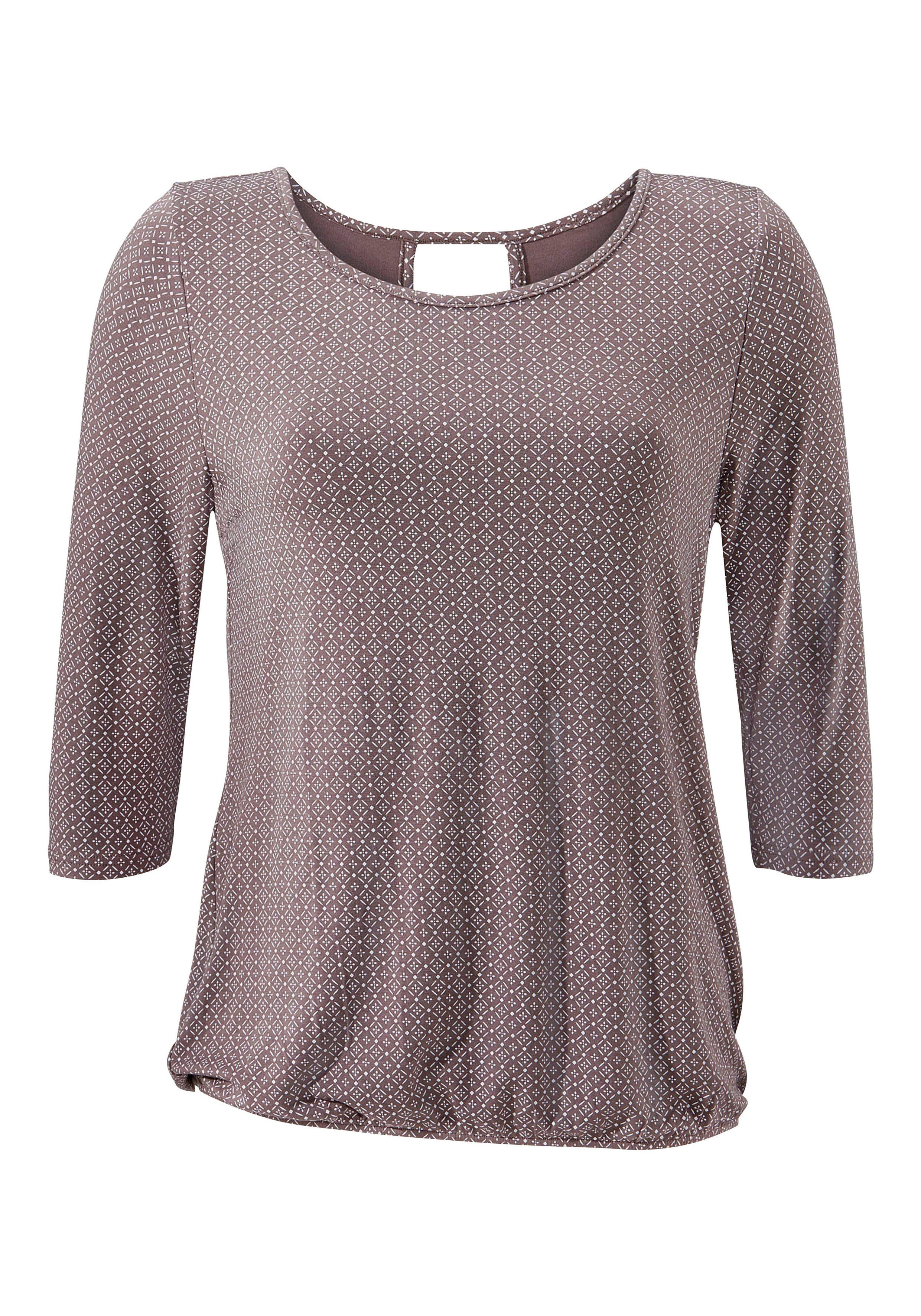 Lascana Shirt met 3/4-mouwen Met modieuze cut out van zachte viscose-stretch (Set van 2)