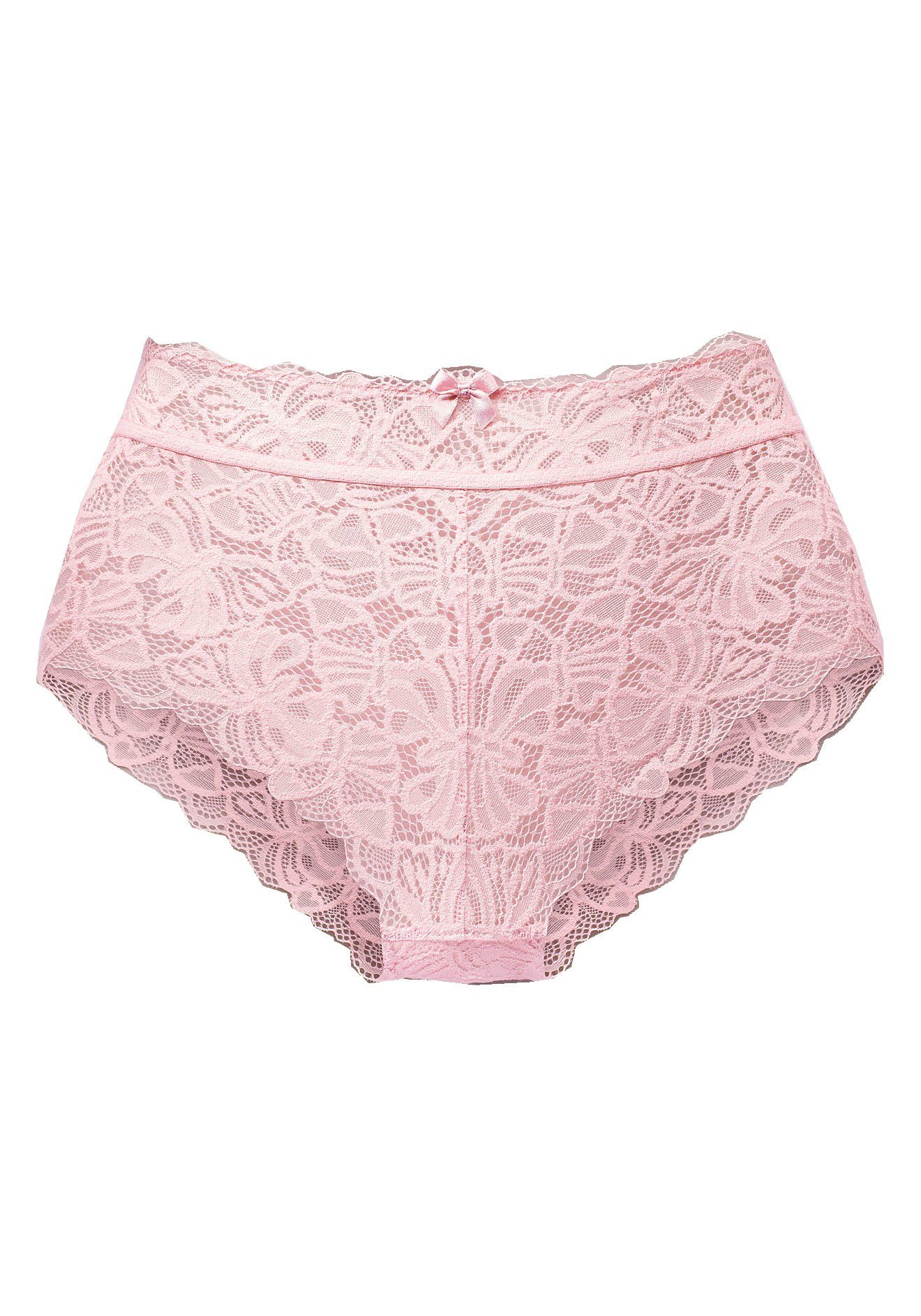 Nuance Tailleslip van fijne, gebloemde kant, sexy dessous slips maat 44/46 roze
