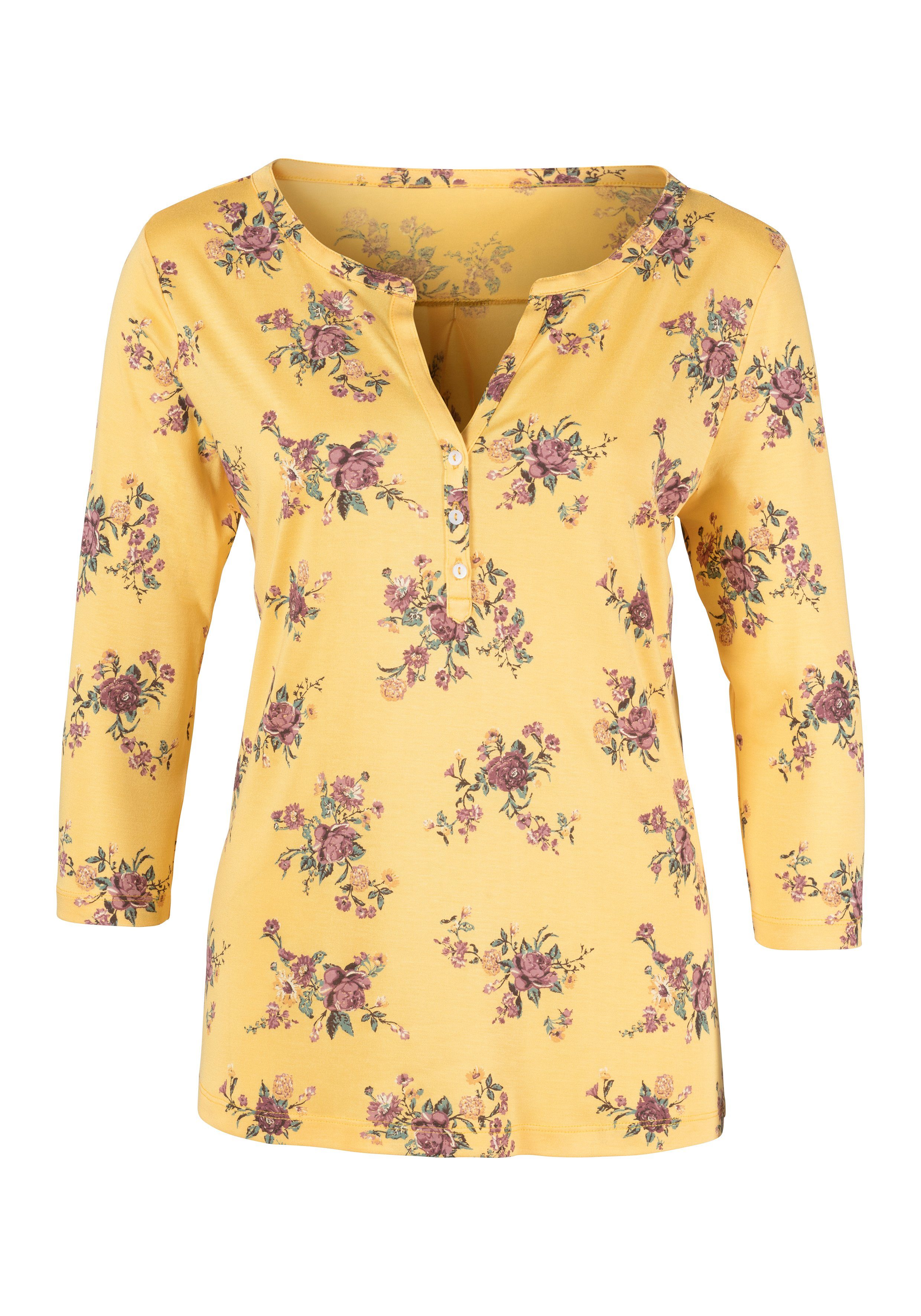 Lascana Shirt met 3/4-mouwen in modieuze blouse-look (Set van 2)