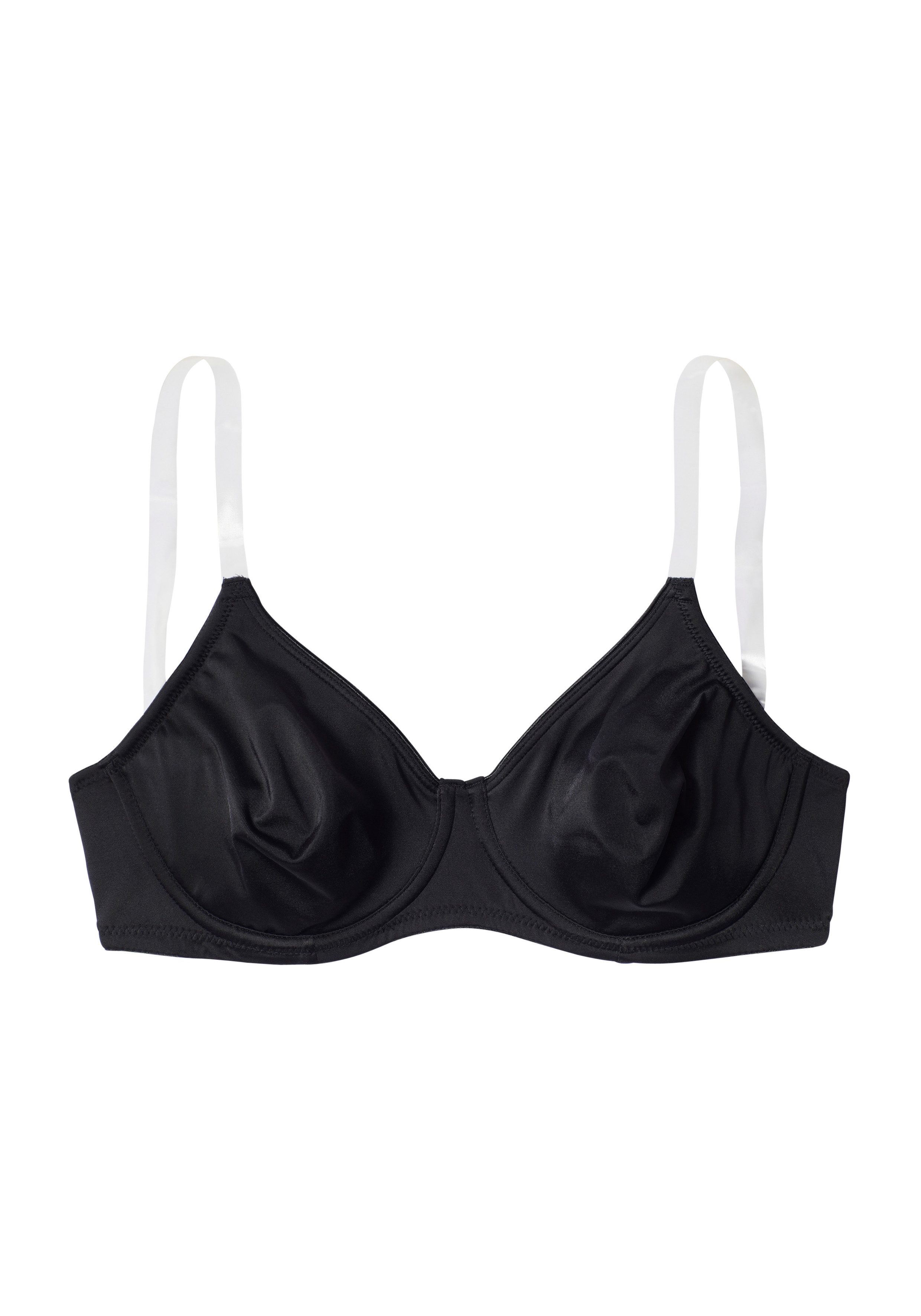 Nuance T-shirt-bh met beugels, zonder cups en met transparante bandjes, basic