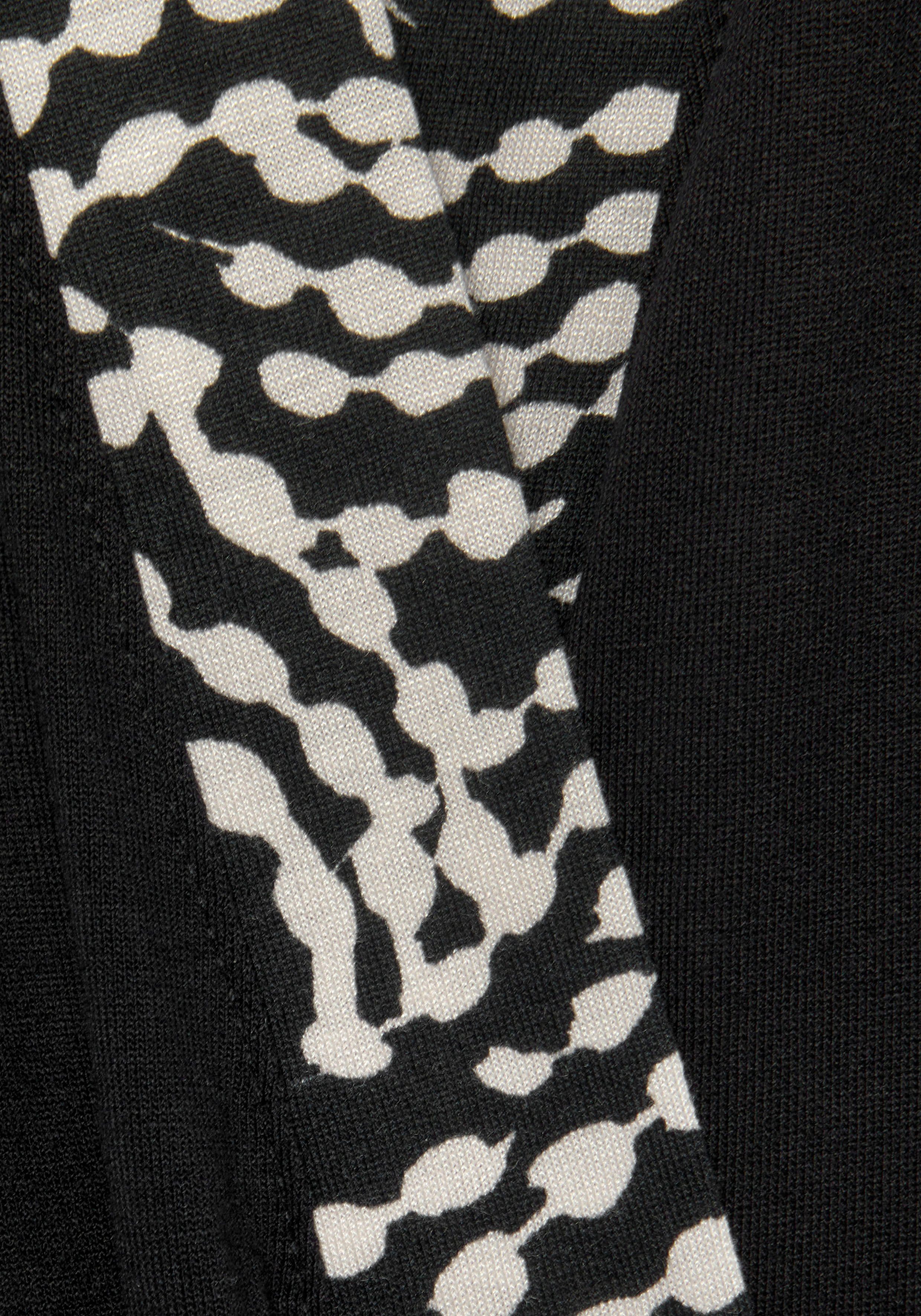 Lascana Kimono met gemusterde contrastbies