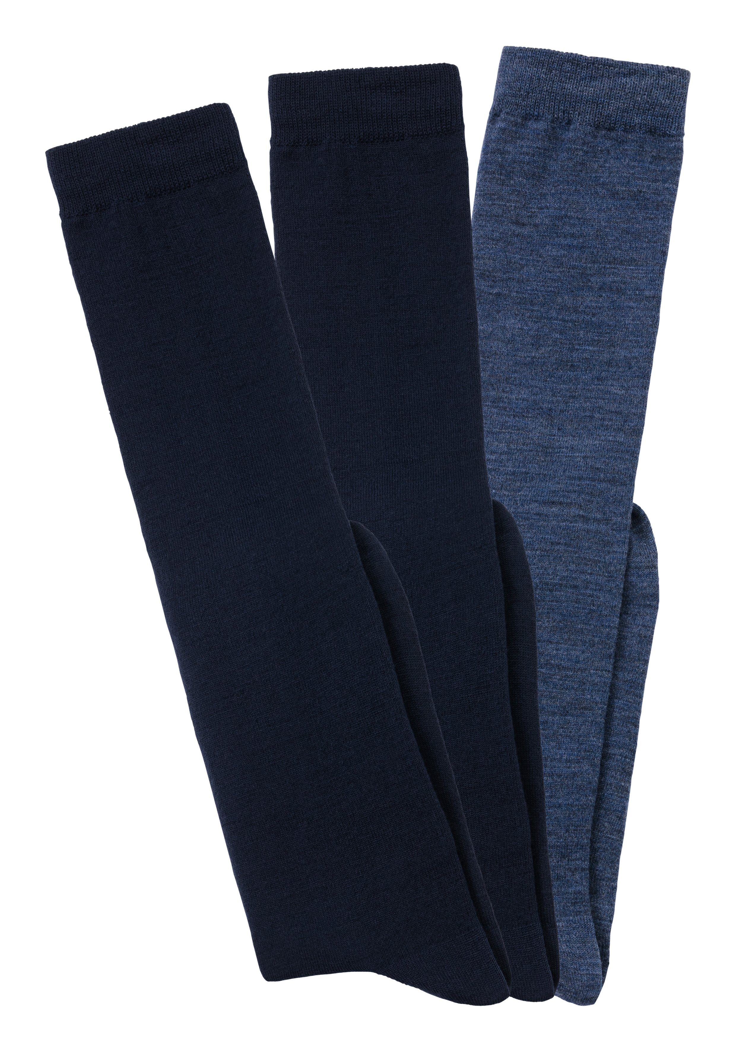 Bench. Kniekousen Heren kniekousen met verwarmende wol (set, 3 paar) heren maat 39-42 blauw