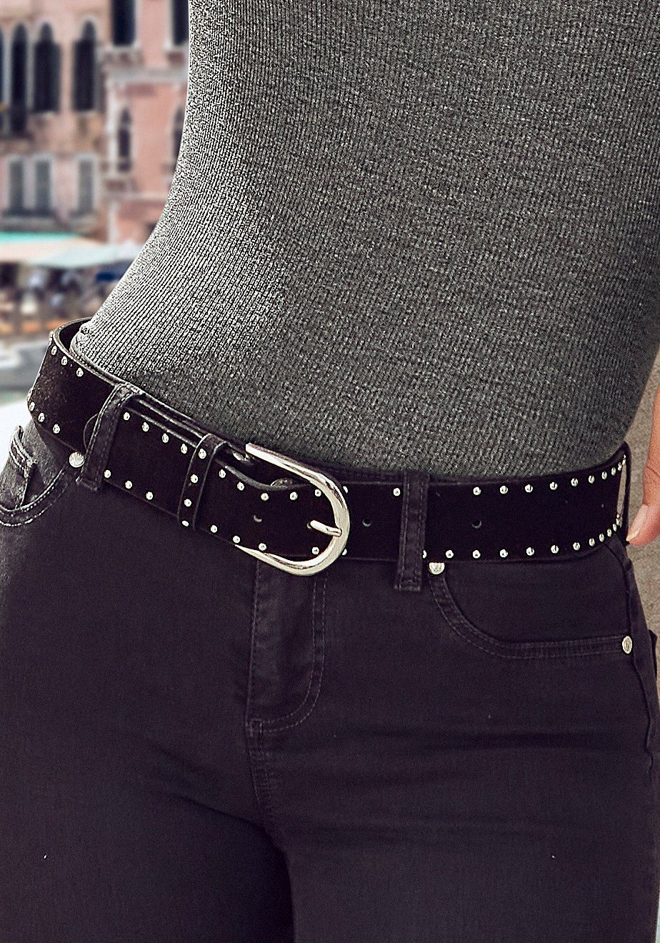 Lascana Heupriem Studsriem met kleine studs, riem, jeansriem, broekriem voor jeans & broeken