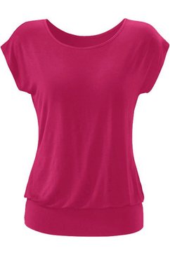 lascana lang shirt met brede tailleband (1-delig) rood