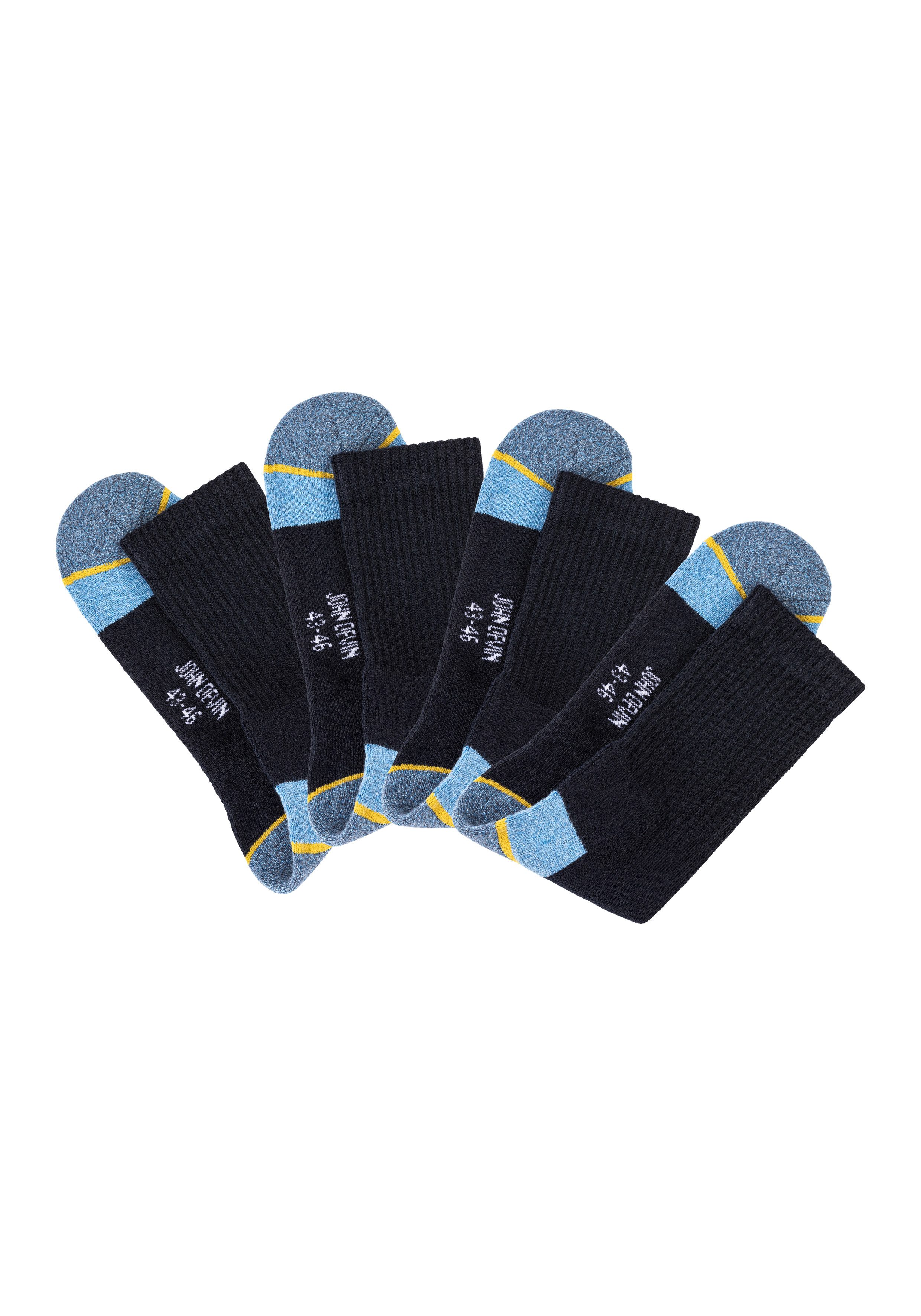 John Devin Werksokken Met hoge hielen en over de tenen pluche (set, 4 paar) heren maat 43-46 blauw