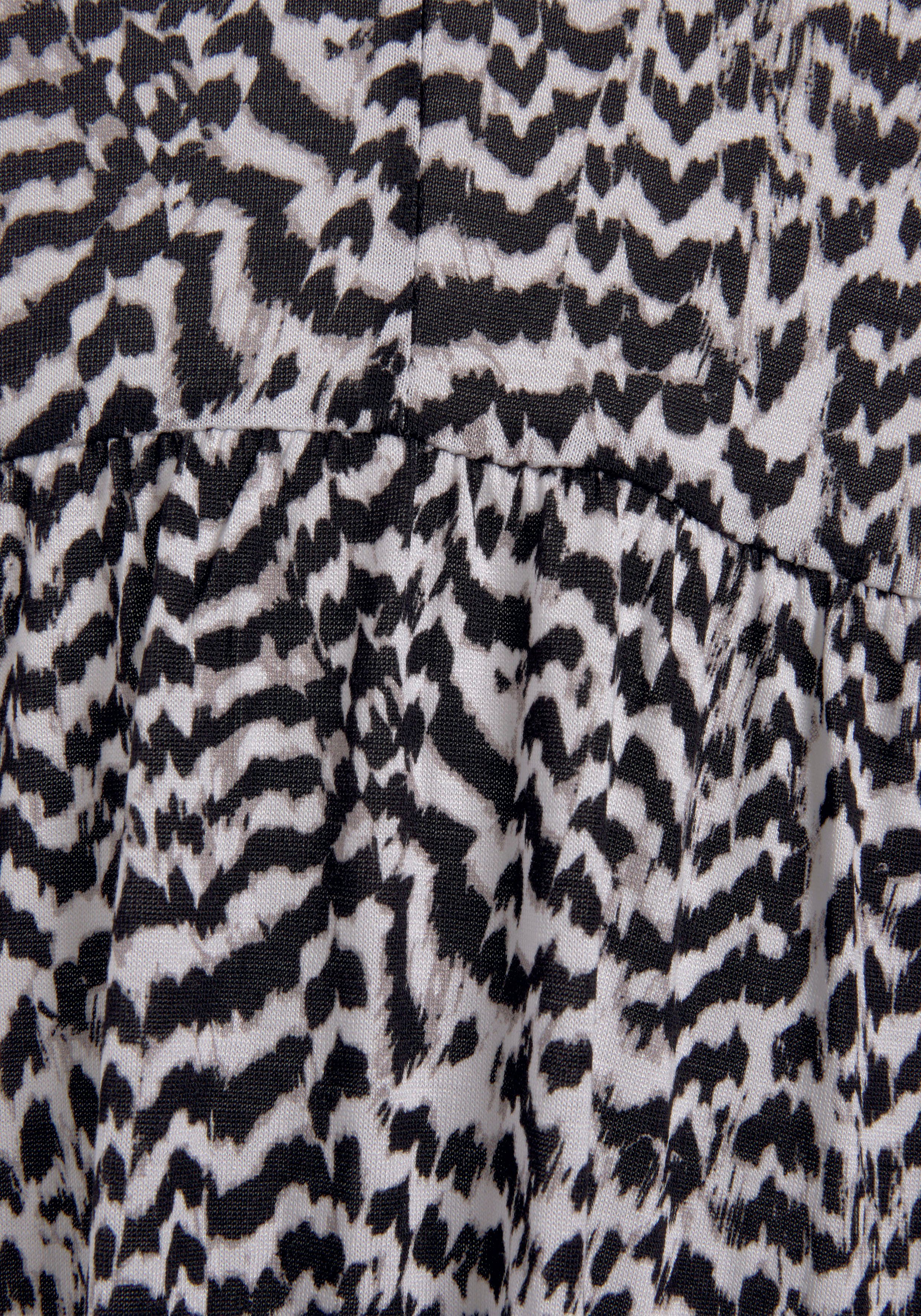 Vivance Jerseyjurk met animal print en v-hals, 3/4 mouwen, zomerjurk, strandjurk