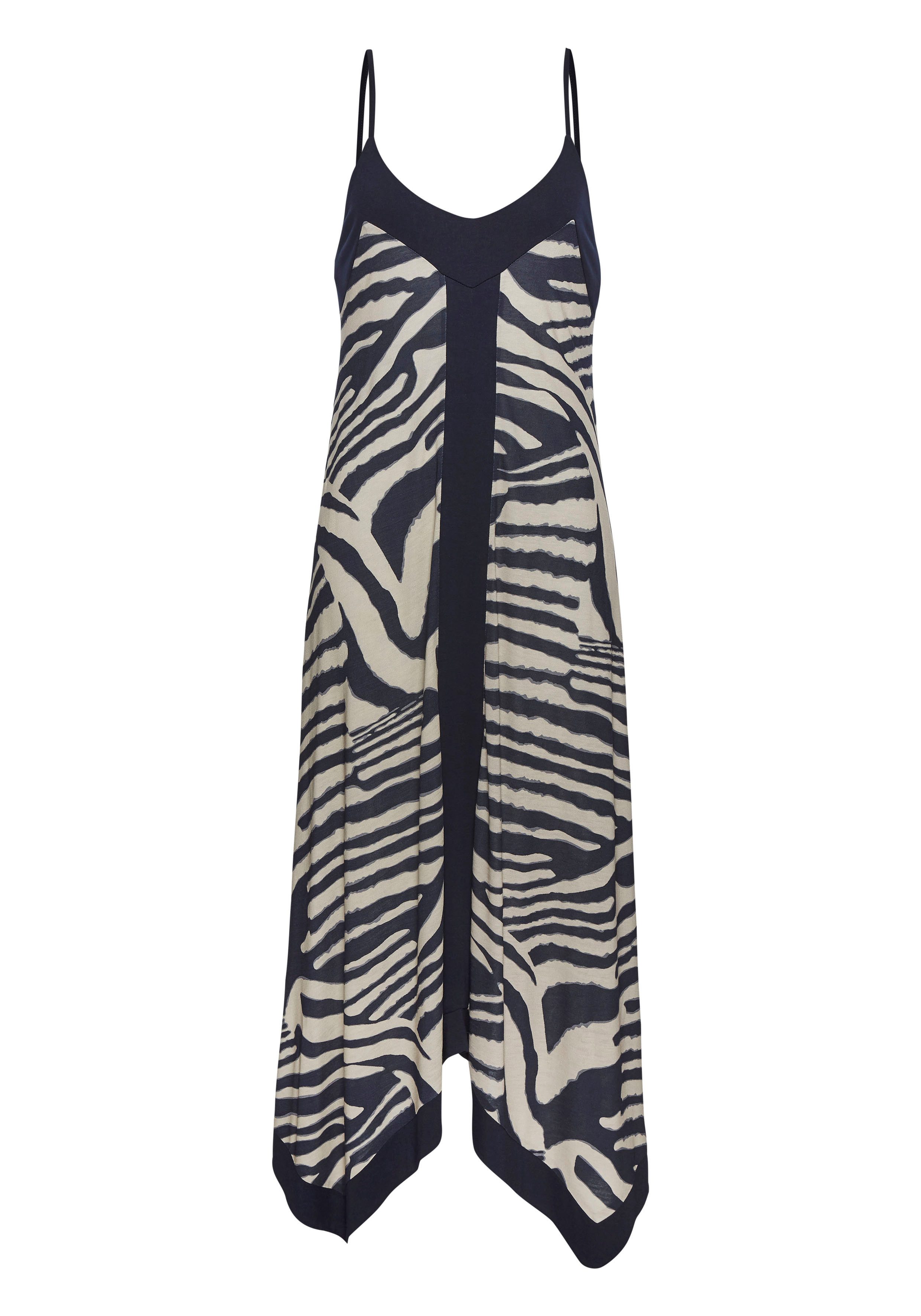 Lascana Maxi-jurk met asymmetrische zoom, zomerjurk, dierenprint, modieus