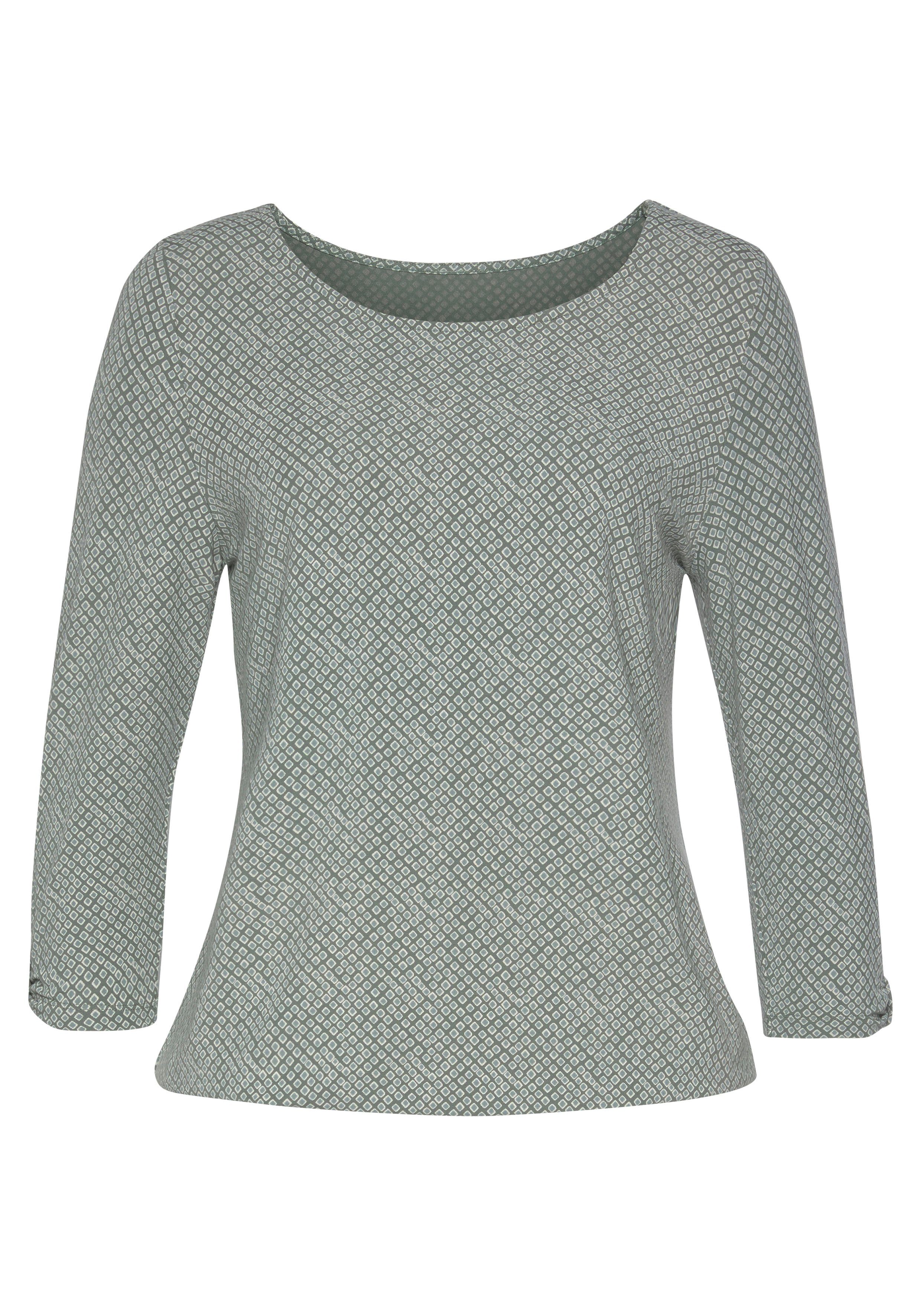 Lascana Shirt met 3/4-mouwen Met kleine cut-out onder aan de mouwen (Set van 2)