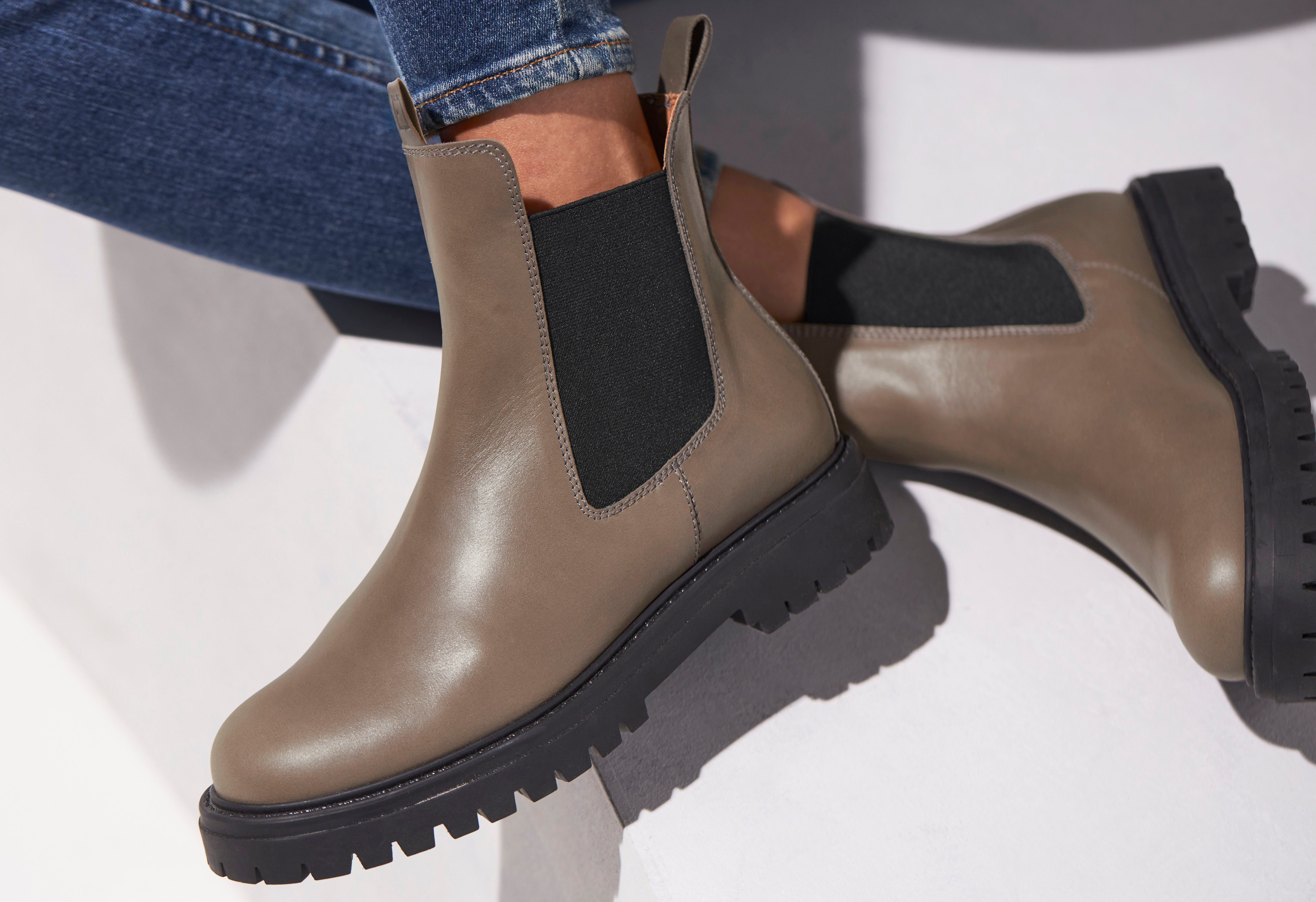 Elbsand Laarsjes Chelsea laarzen, instaplaarzen, bikerboots van leer