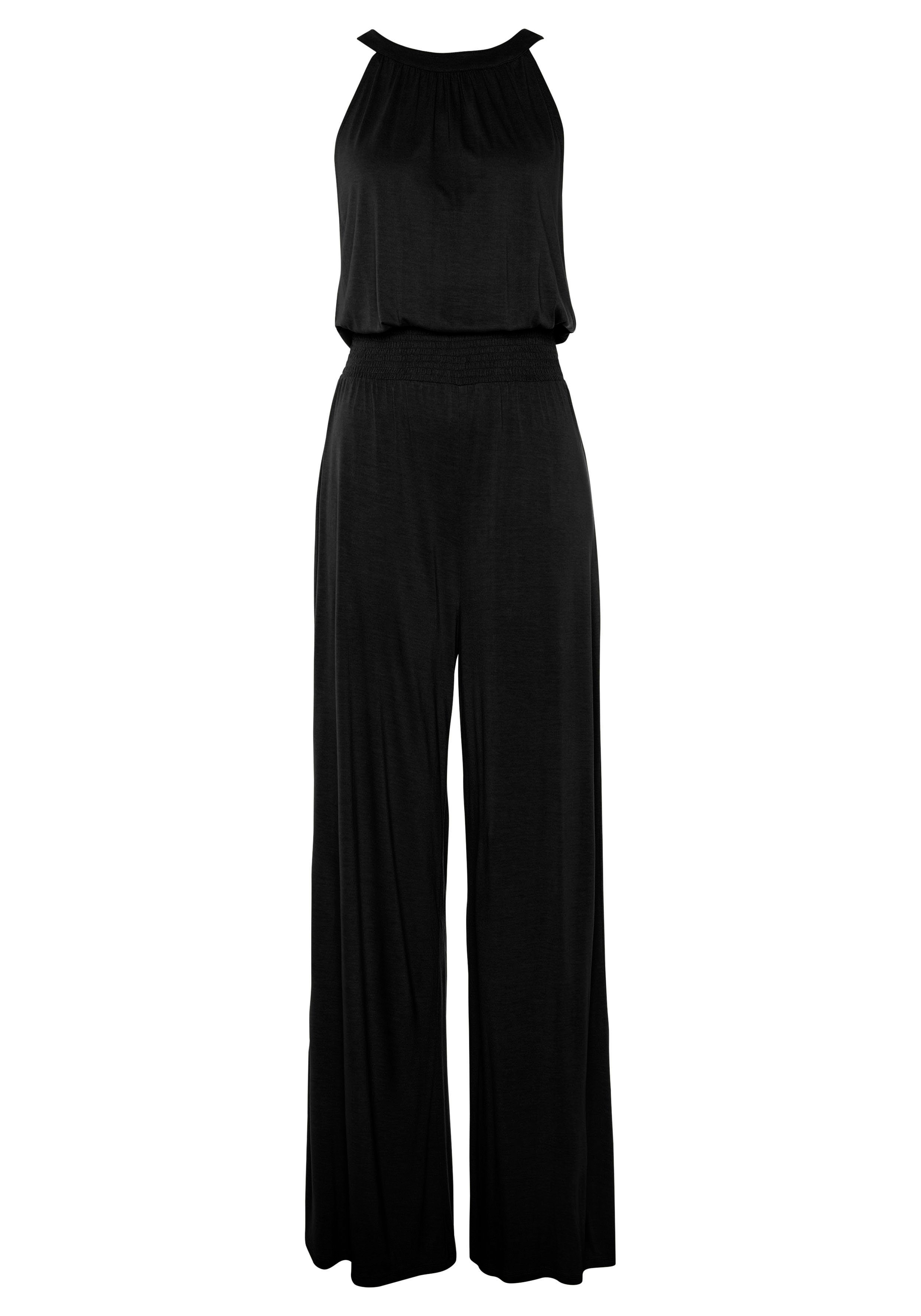 s.Oliver RED LABEL Beachwear Jumpsuit met brede smockinzet, elegante jumpsuit, feestelijk