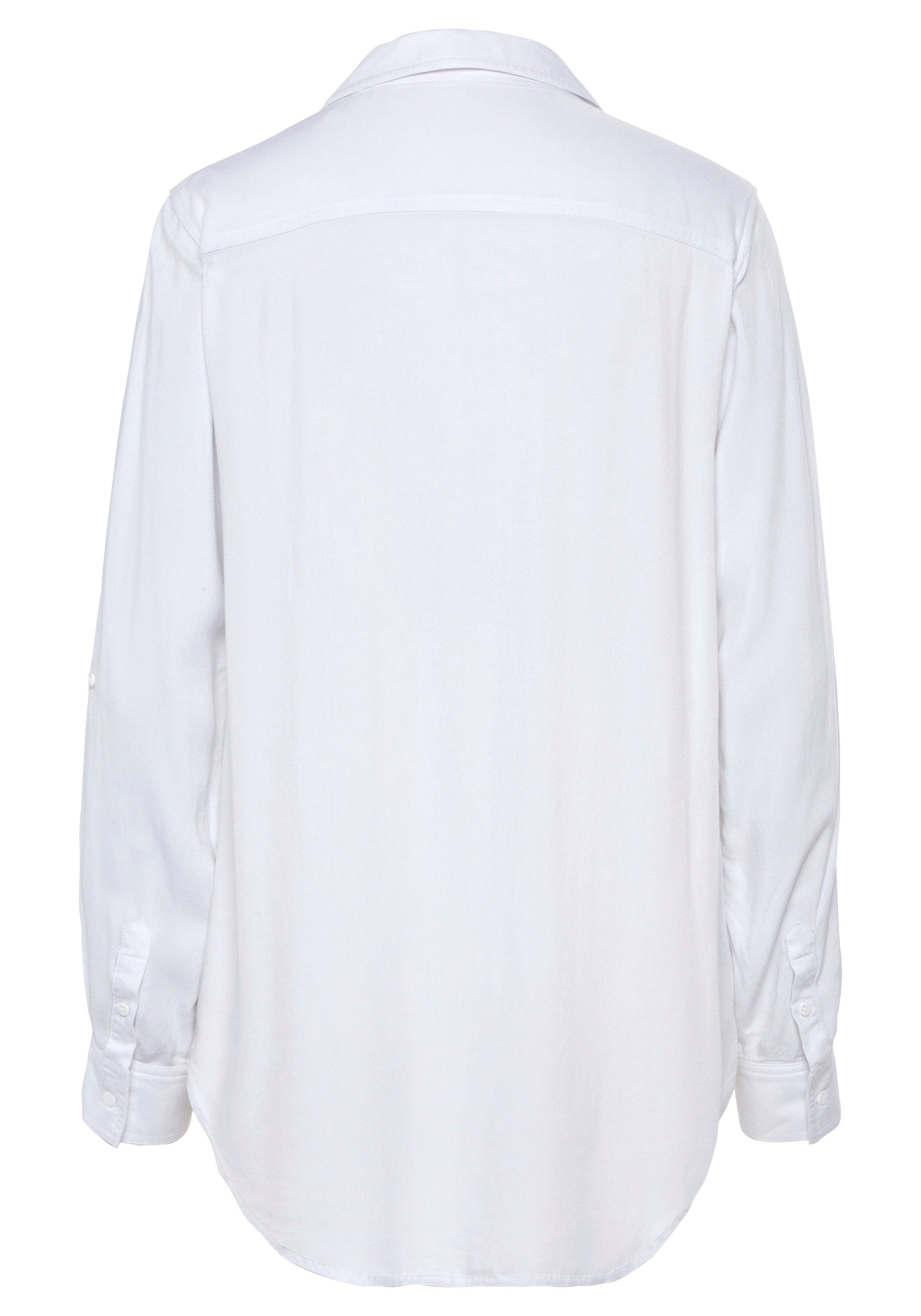 Vivance Overhemdblouse van zachte lyocellkwaliteit, luchtige damesblouse, casual-chic