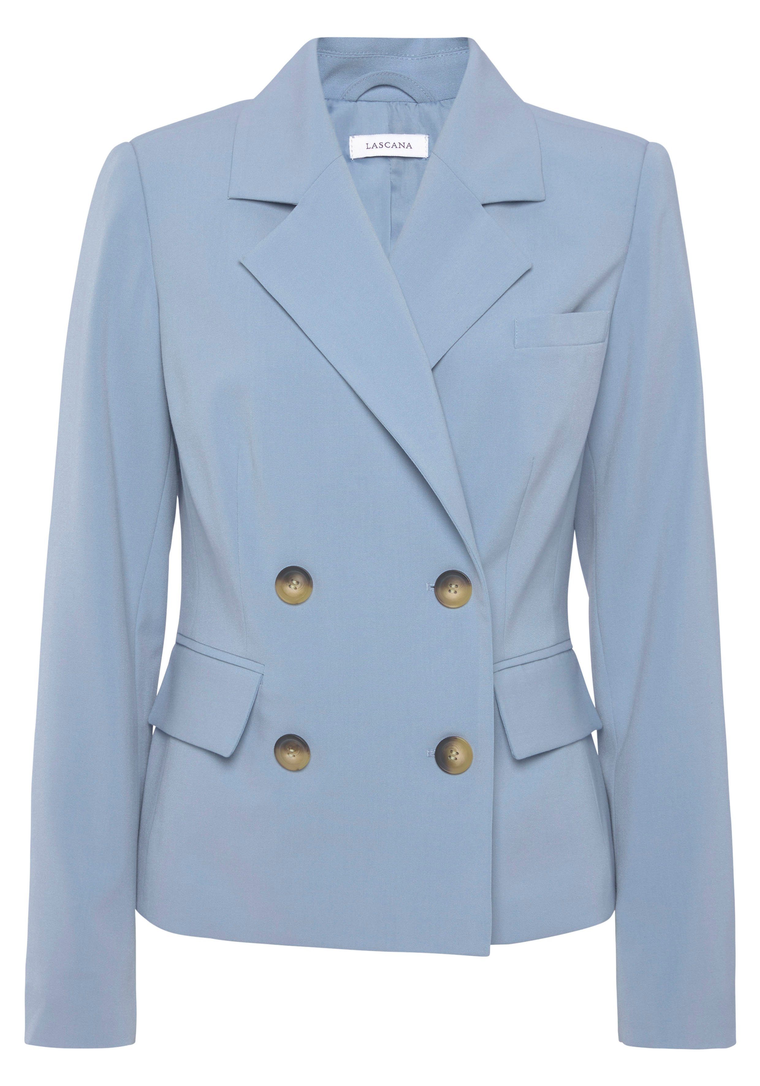 Lascana Korte blazer met dubbele knoopsluiting, damesblazer, sportief-elegant