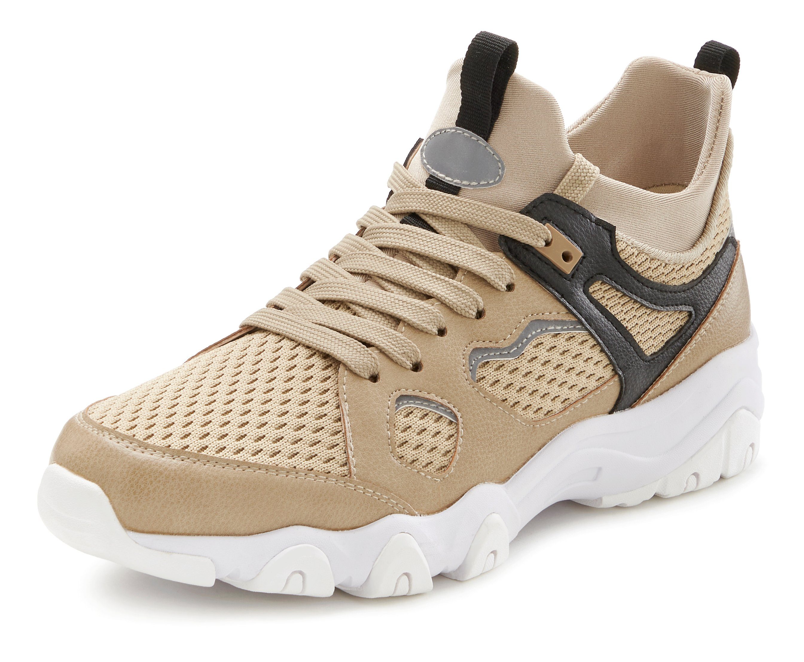 John Devin Sneakers Veterschoenen met mesh-inzet, vrijetijdsschoen, lage schoen vegan