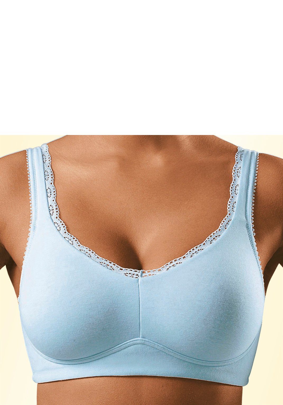 Petite fleur Soft-bh zonder beugels, met kanten randjes (Set van 2)