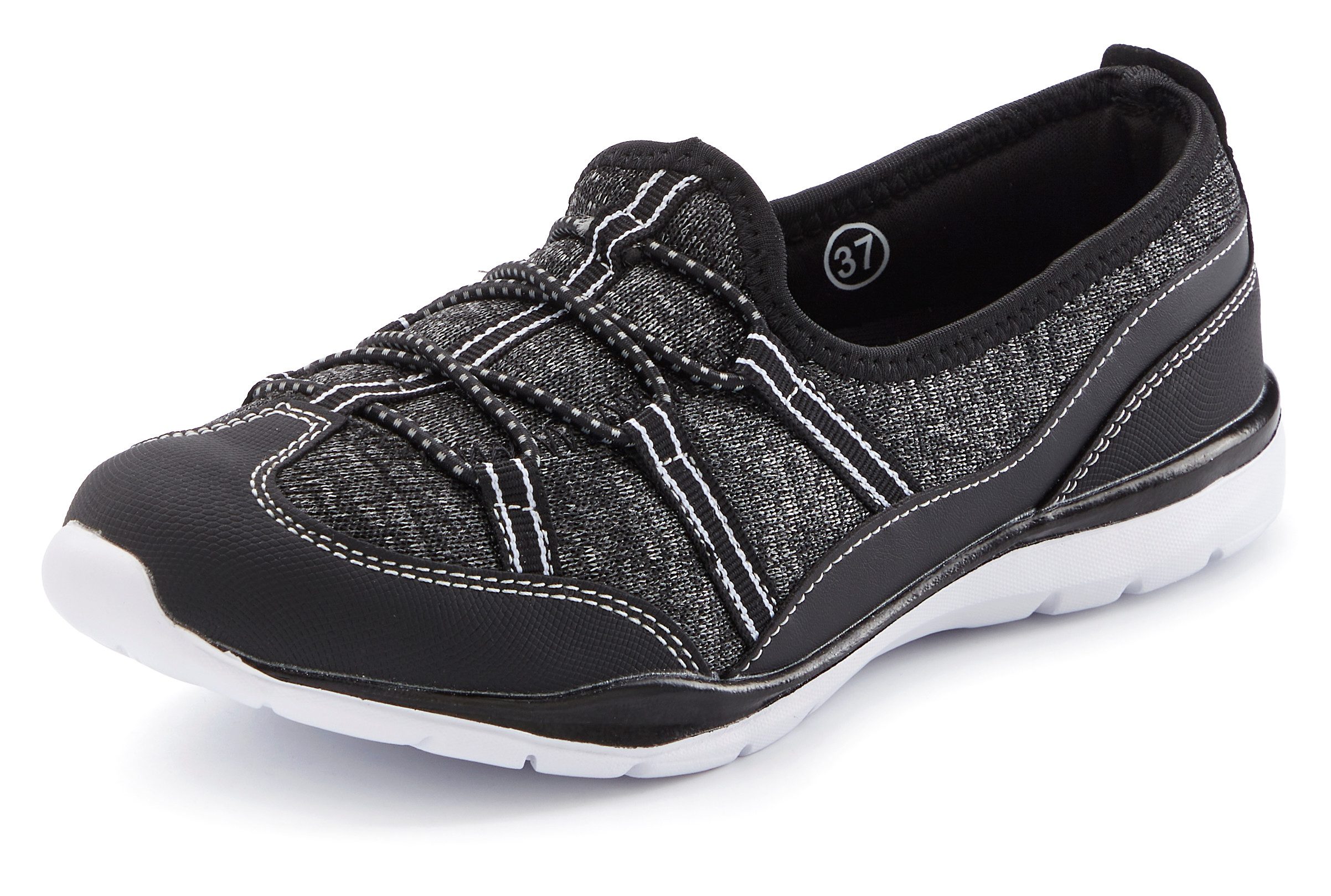 Lascana Sneakers Lage schoen, vrijetijdsschoen, slipper, om in te stappen met elastische veters vegan