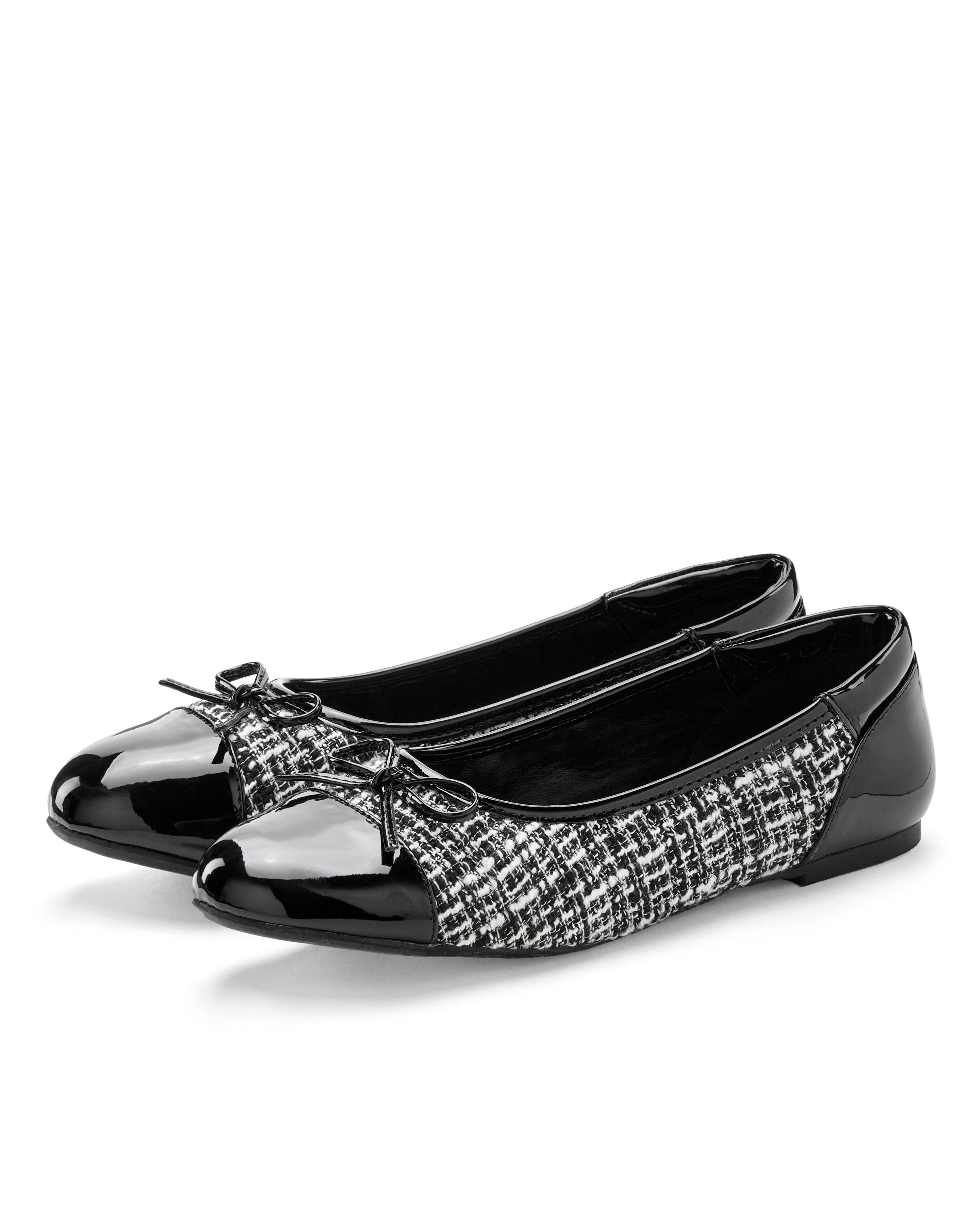 Lascana Ballerina's Slip-in ballerina in houndstooth-look, vrijetijdsschoen, slipper, slip-in, lage schoen vegan