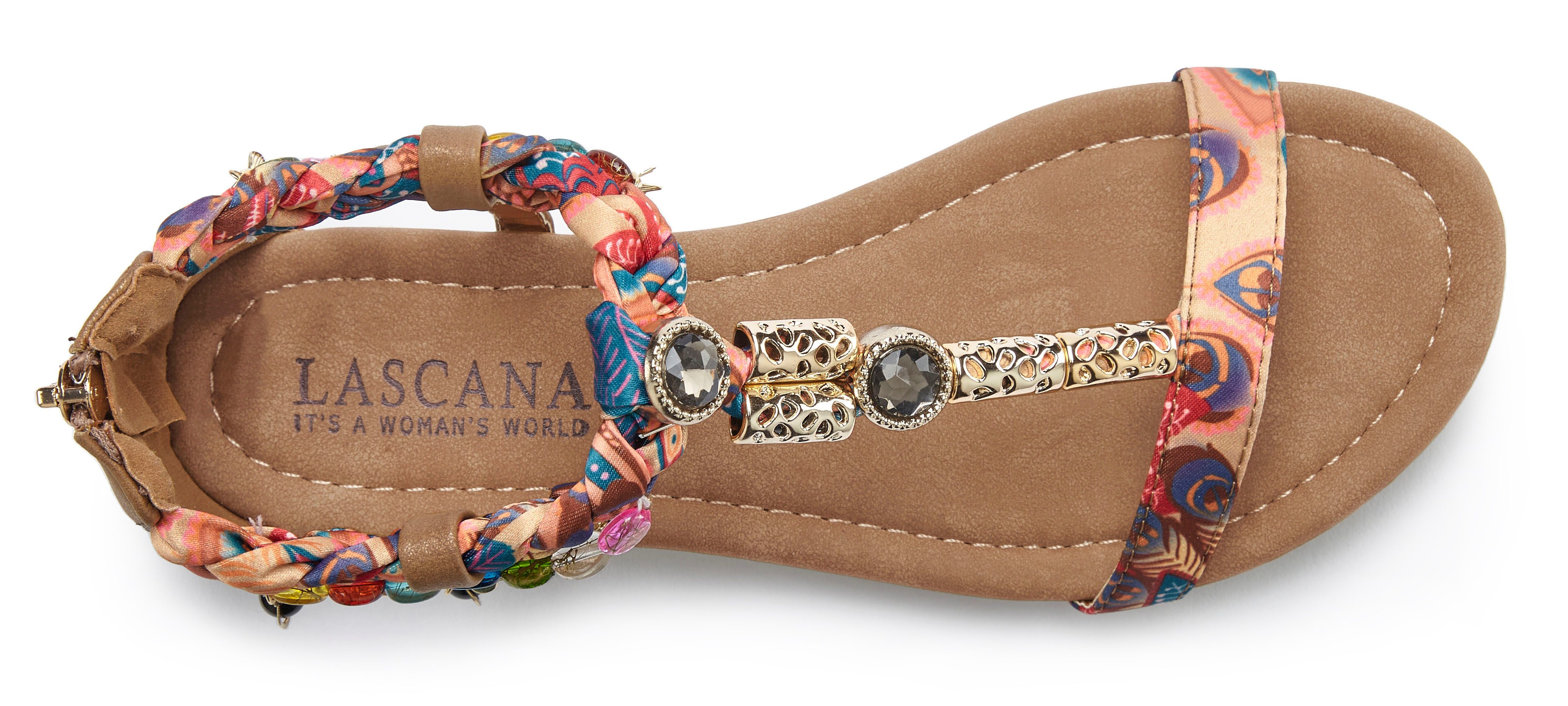 Lascana Sandalen Zomerschoen Sandalette, zomerschoen met sierketting en sierstenen VEGAN