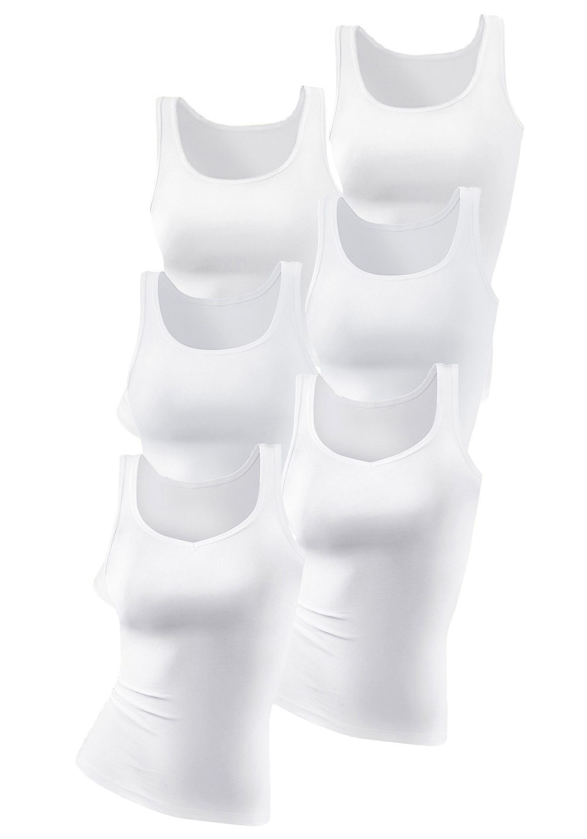 Petite fleur Hemd van pure katoen, tanktop, onderhemd (6 stuks, Set van 6)